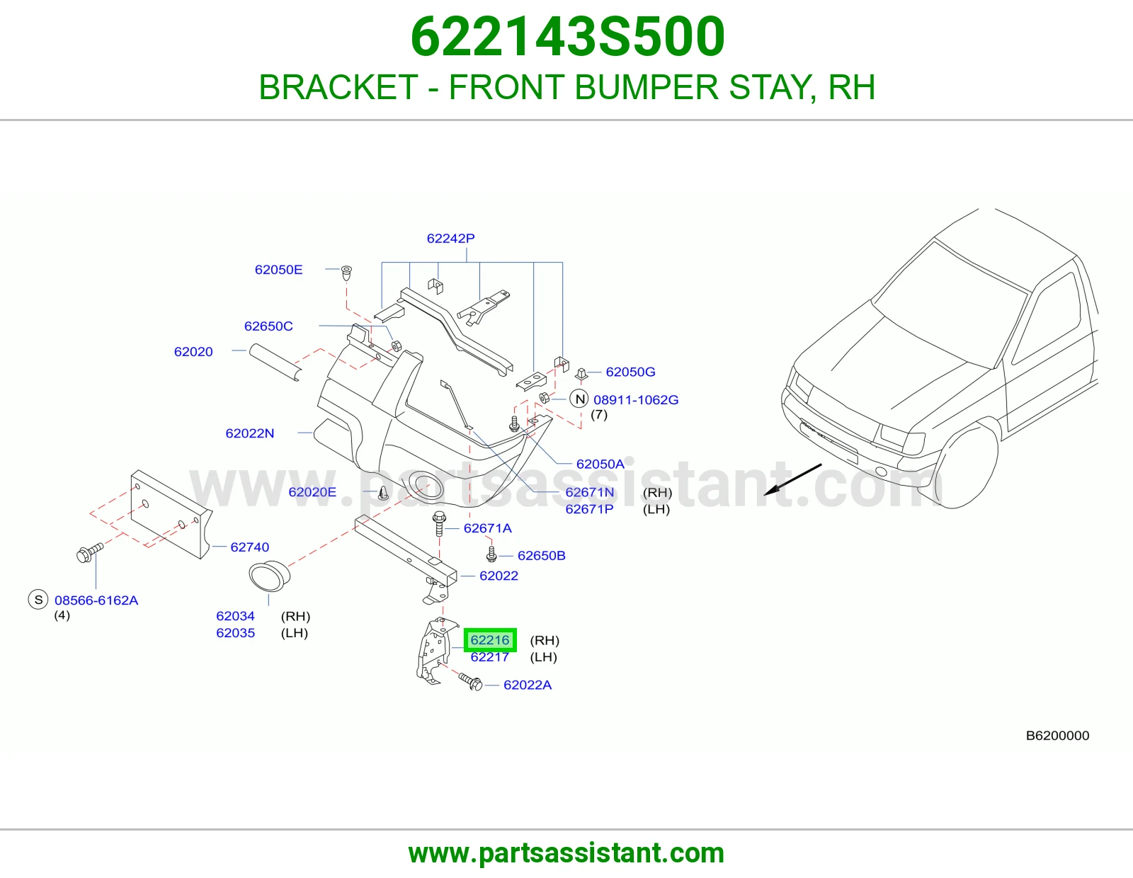 BRACKET - FRONT BUMPER STAY, RH