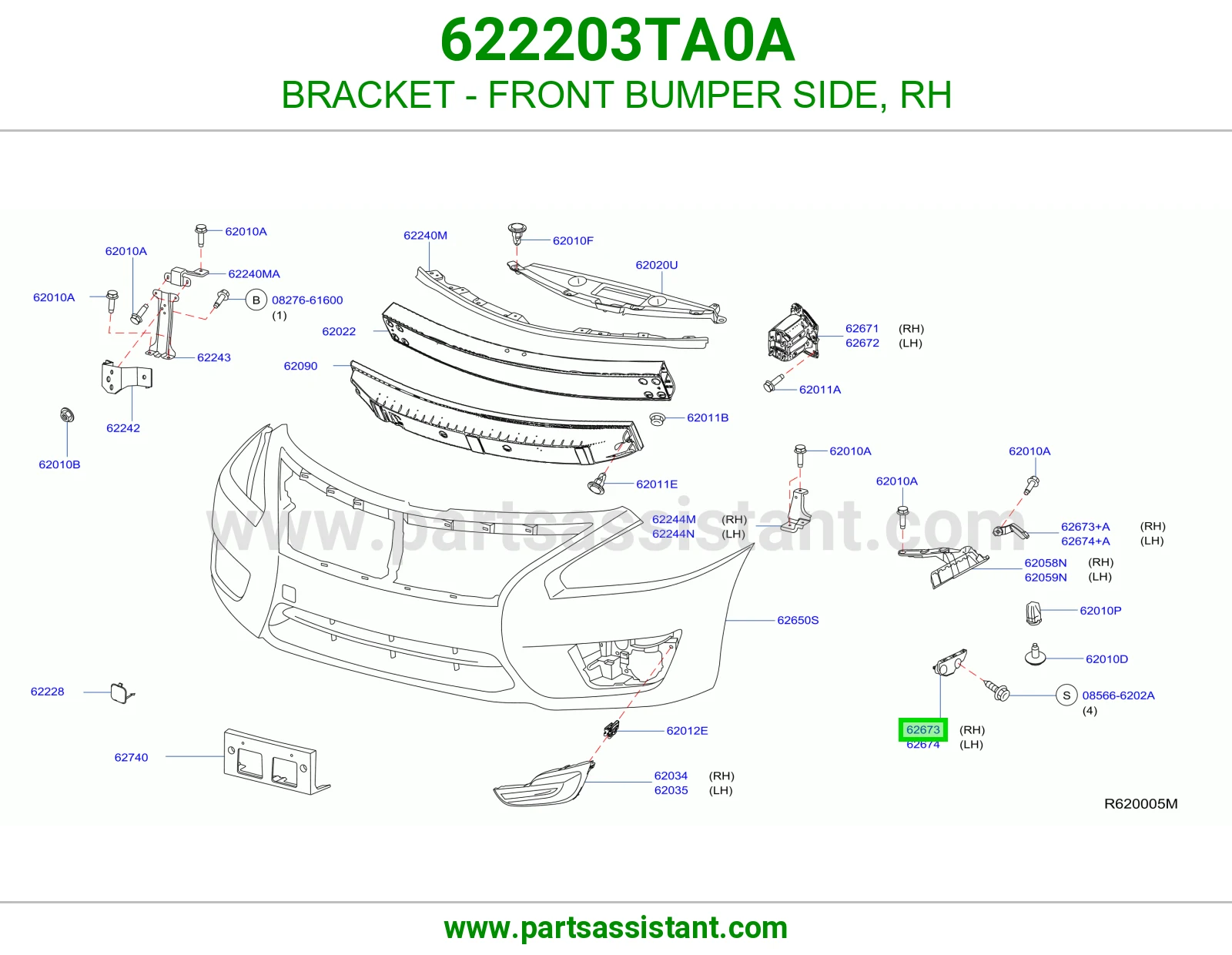 BRACKET - FRONT BUMPER SIDE, RH