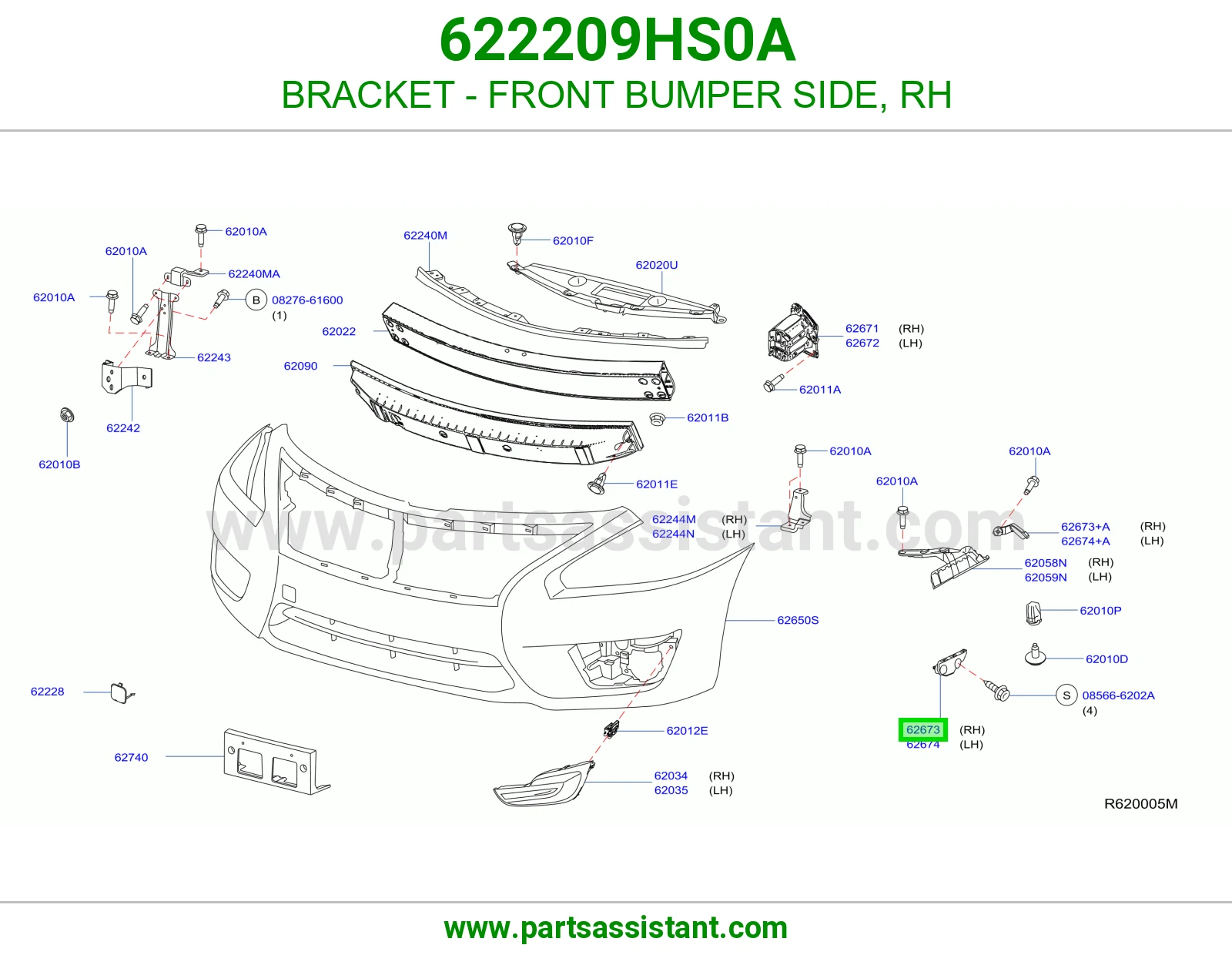 BRACKET - FRONT BUMPER SIDE, RH