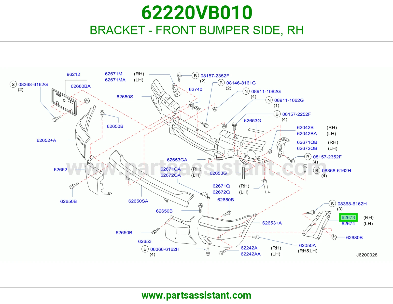 BRACKET - FRONT BUMPER SIDE, RH