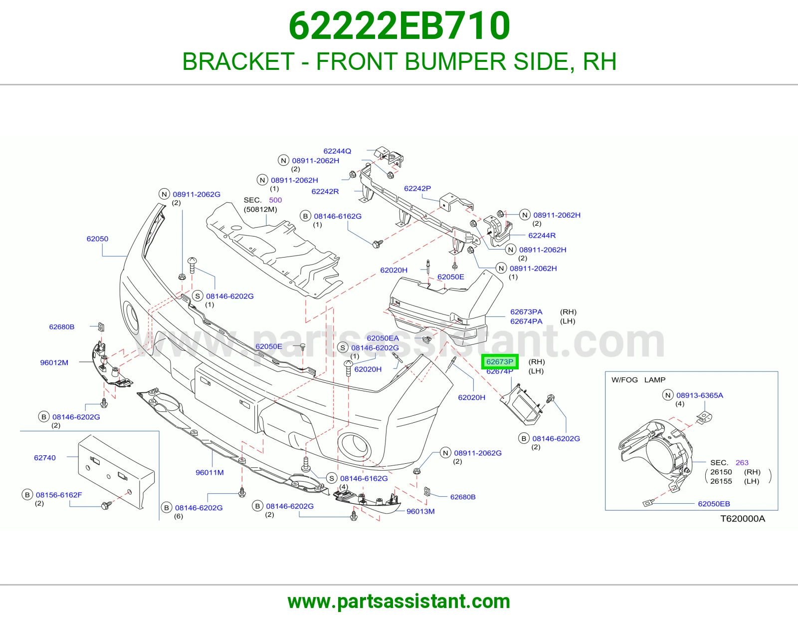 BRACKET - FRONT BUMPER SIDE, RH
