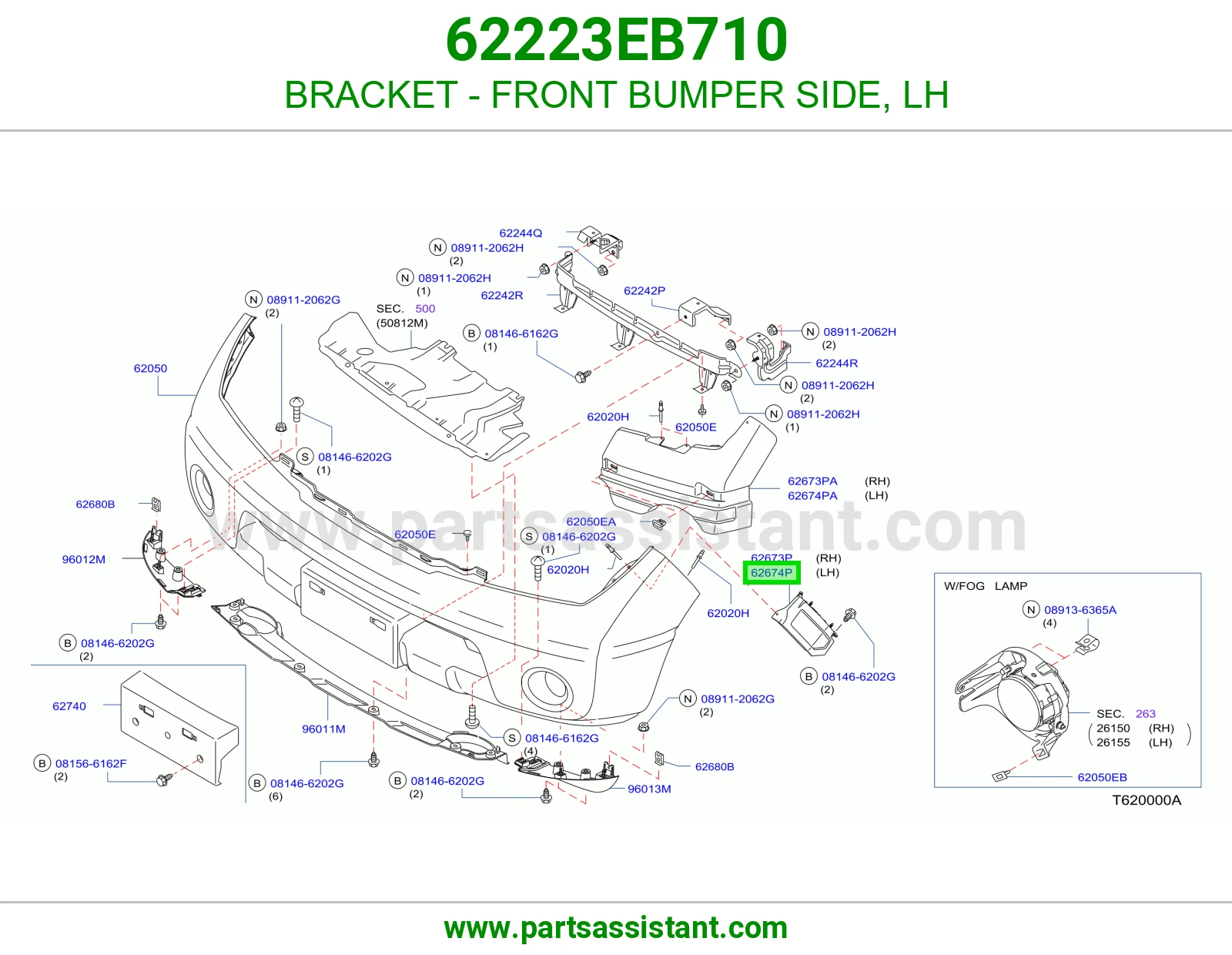 BRACKET - FRONT BUMPER SIDE, LH