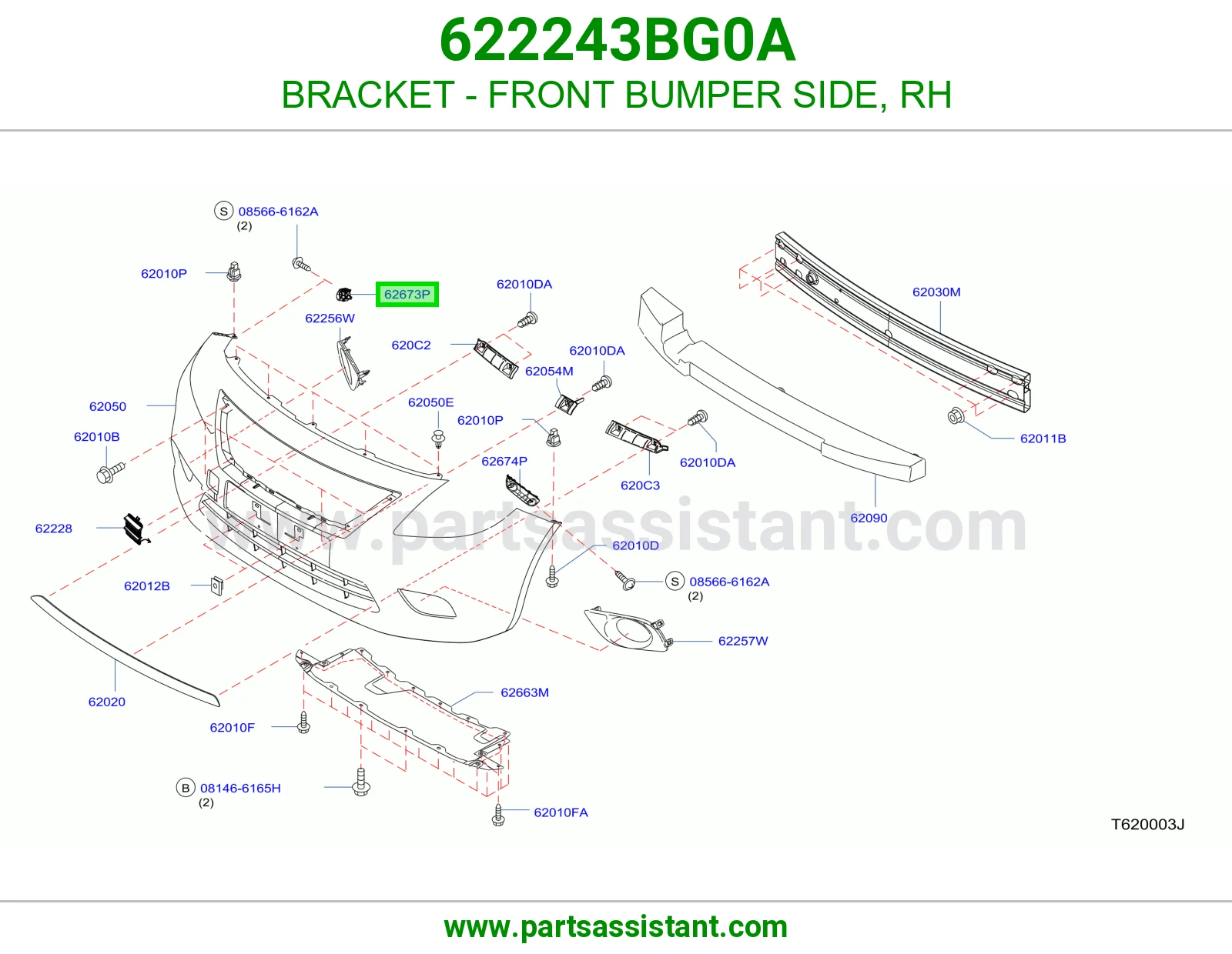 BRACKET - FRONT BUMPER SIDE, RH