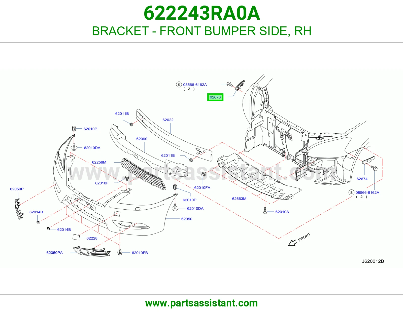 BRACKET - FRONT BUMPER SIDE, RH