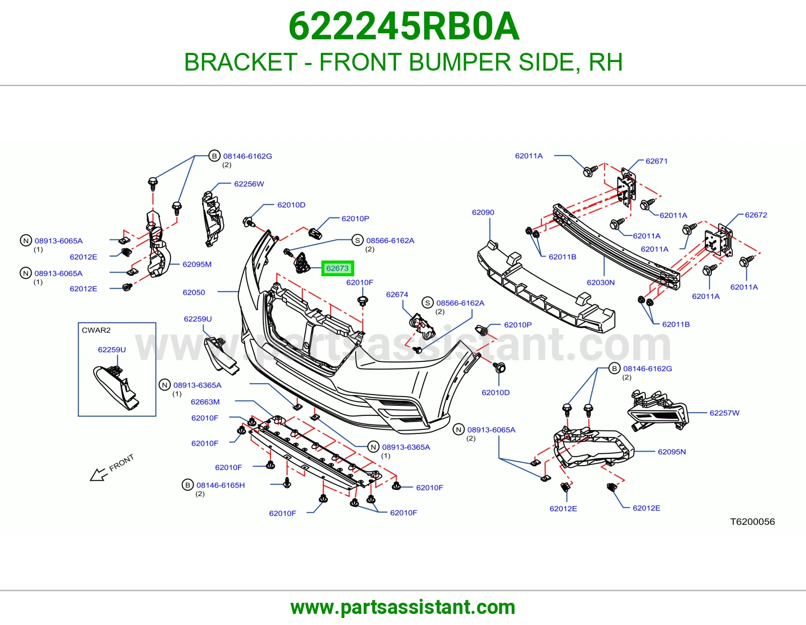 BRACKET - FRONT BUMPER SIDE, RH