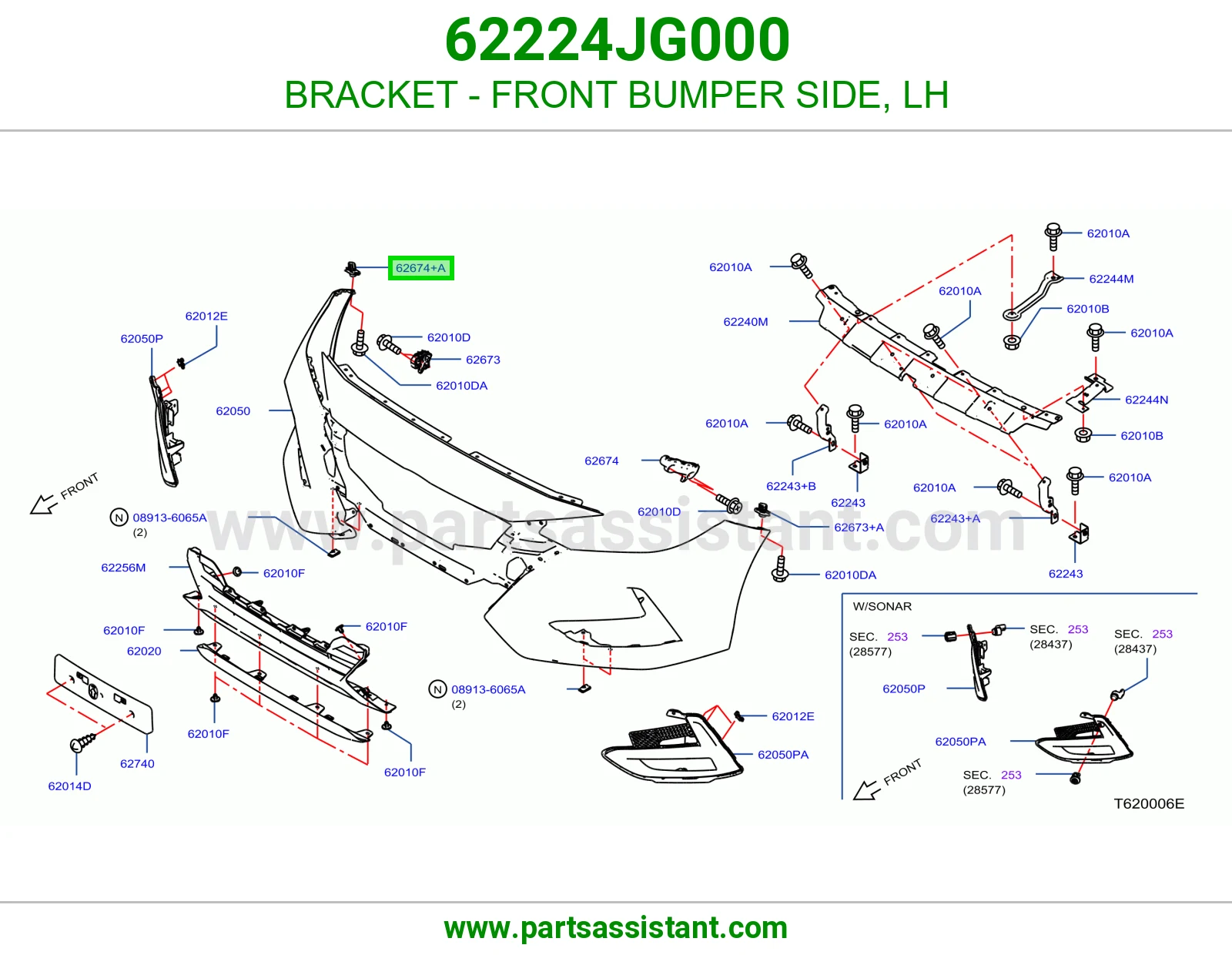 BRACKET - FRONT BUMPER SIDE, RH