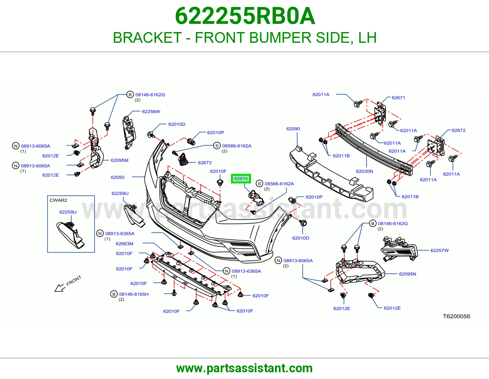 BRACKET - FRONT BUMPER SIDE, LH