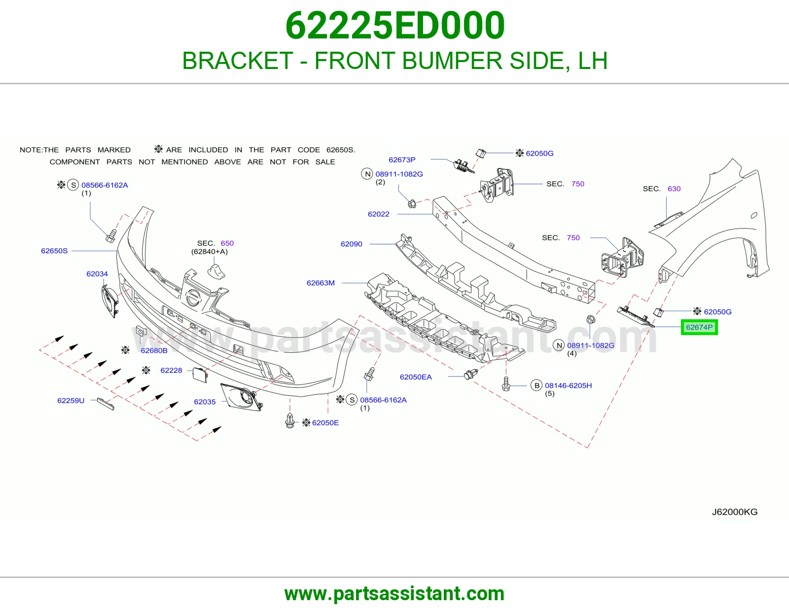 BRACKET - FRONT BUMPER SIDE, LH