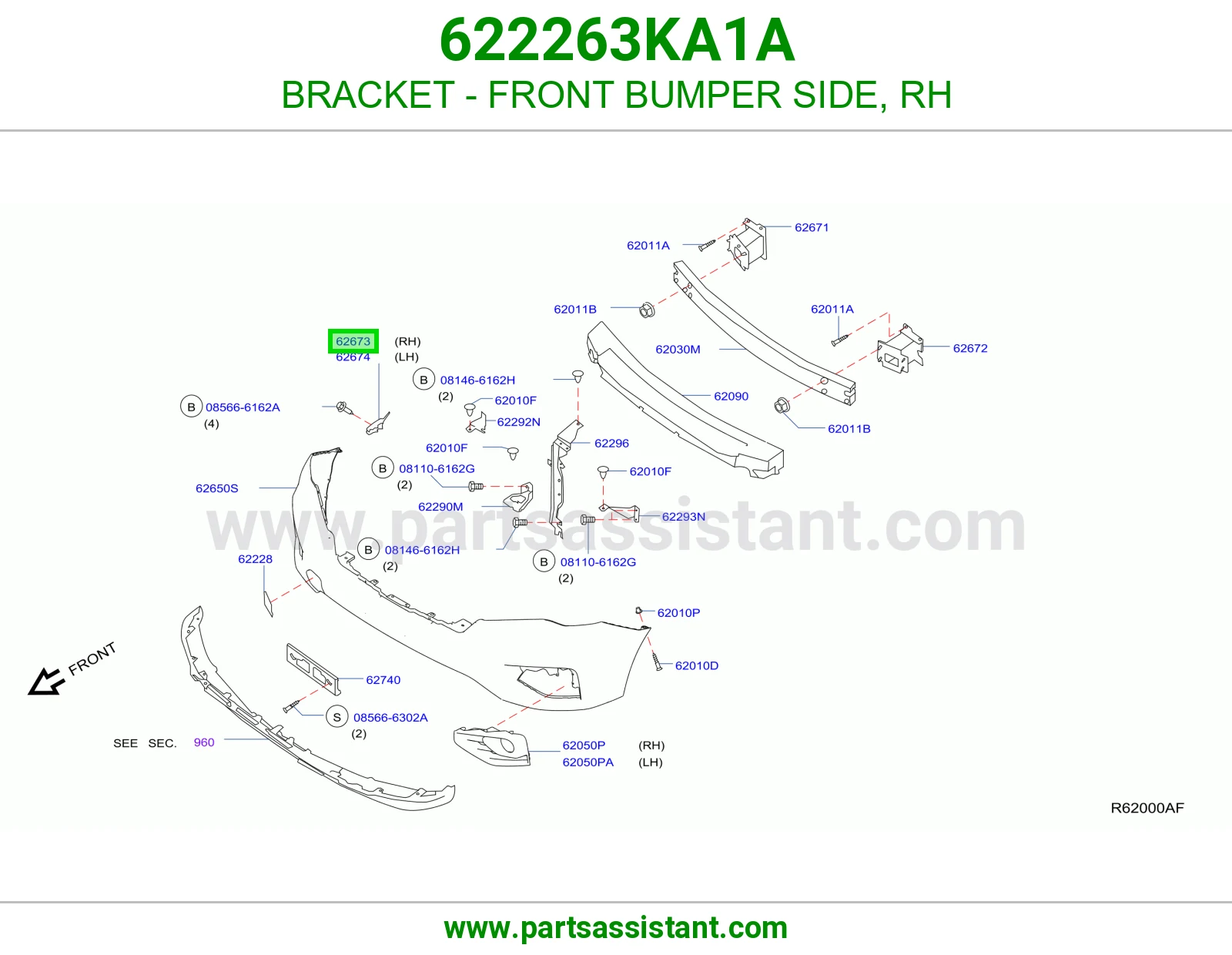 BRACKET - FRONT BUMPER SIDE, RH
