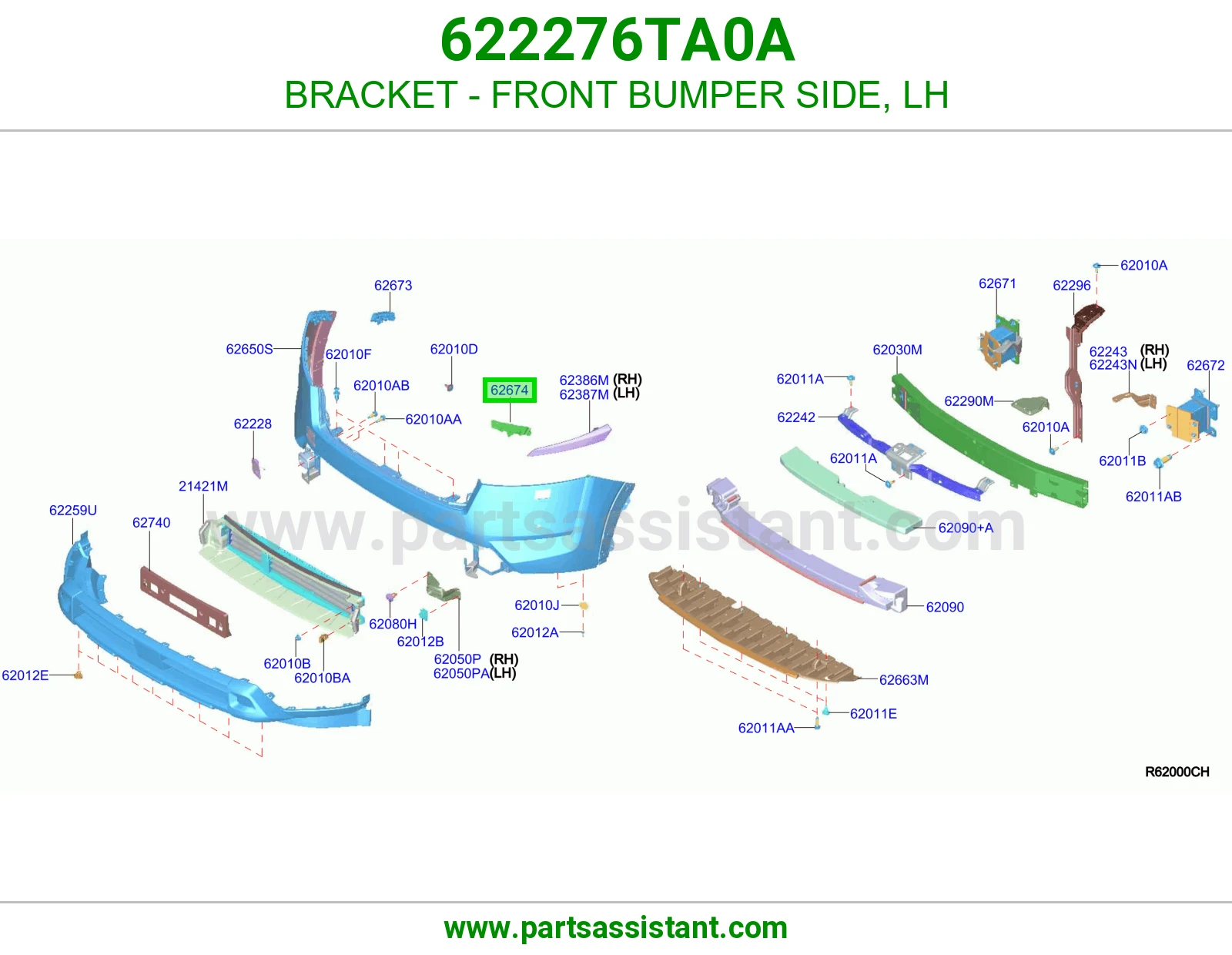 BRACKET - FRONT BUMPER SIDE, LH