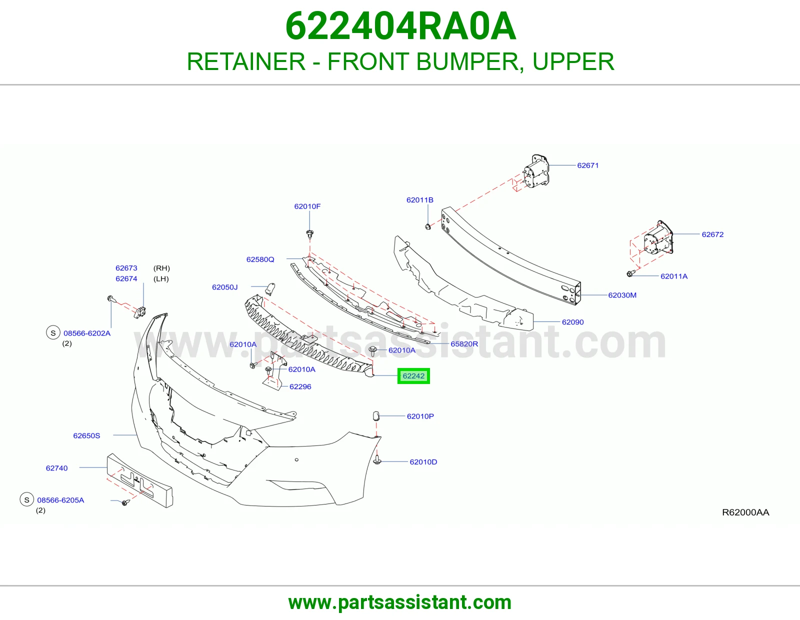RETAINER - FRONT BUMPER, UPPER