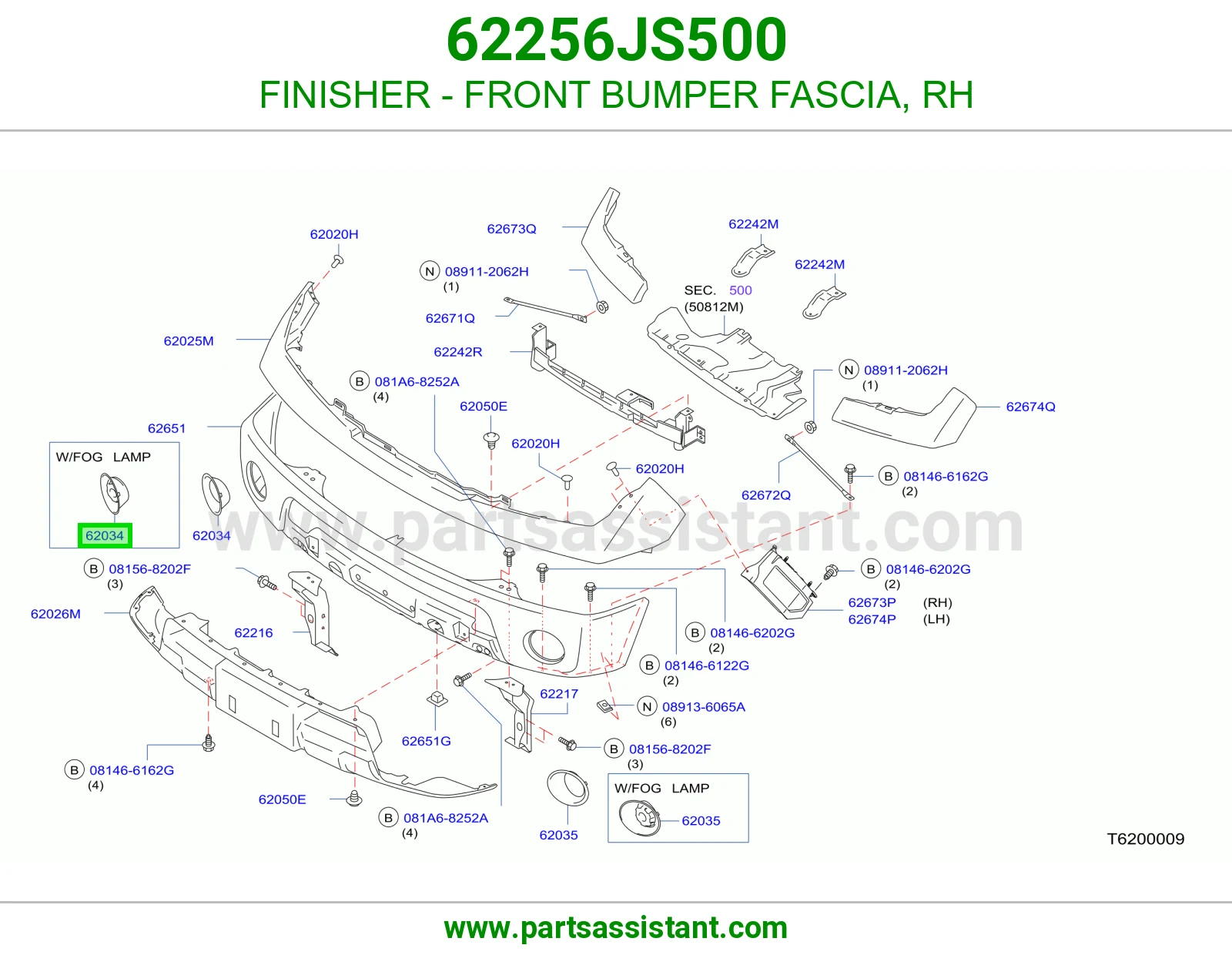 FINISHER - FRONT BUMPER FASCIA, RH