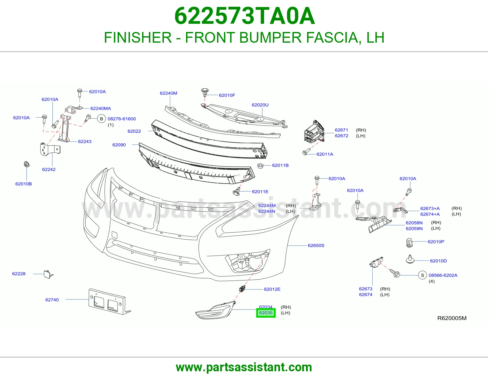 FINISHER - FRONT BUMPER FASCIA, LH