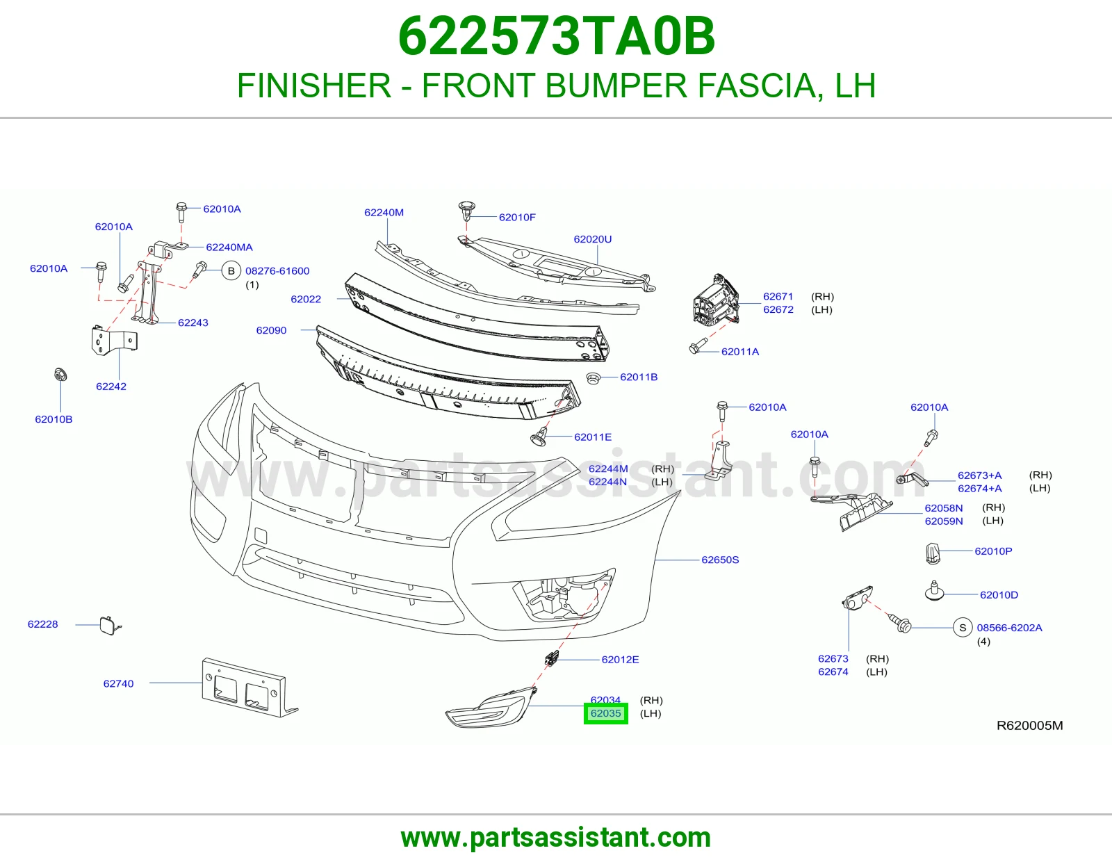 FINISHER - FRONT BUMPER FASCIA, LH
