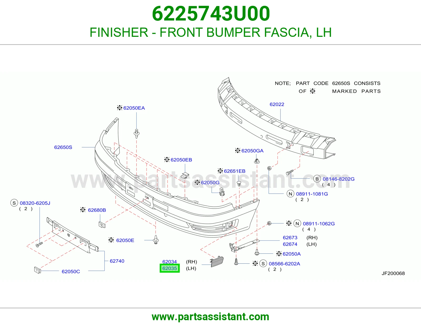 FINISHER - FRONT BUMPER FASCIA, LH