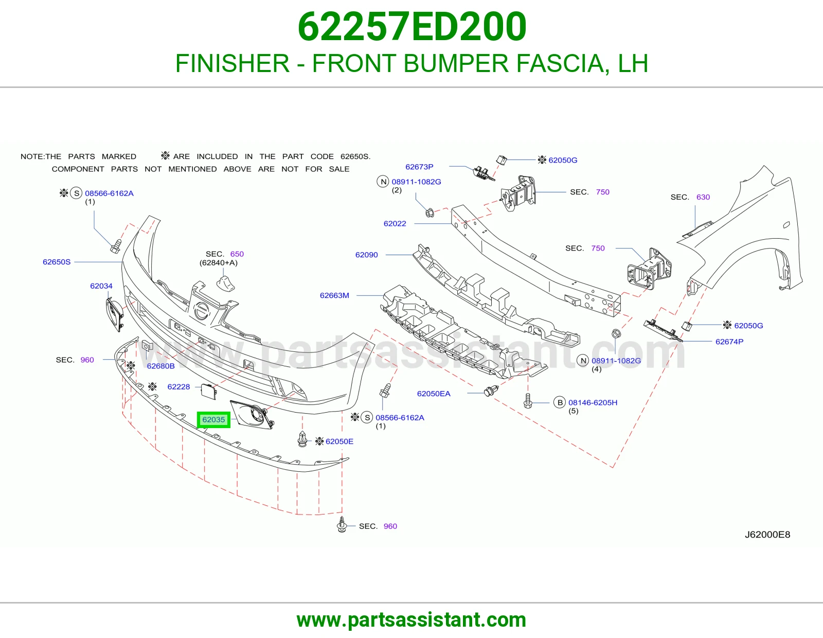 FINISHER - FRONT BUMPER FASCIA, LH