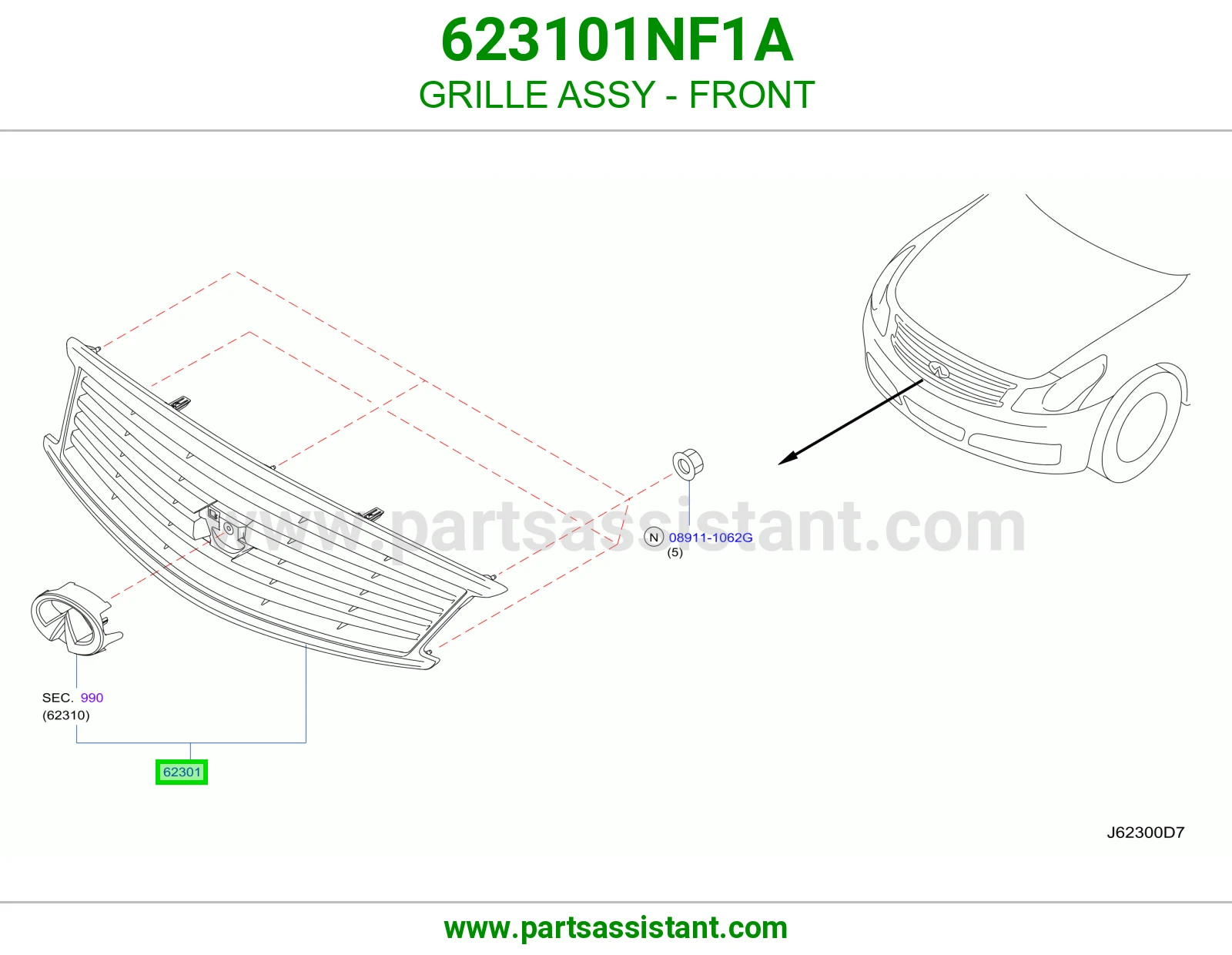 GRILLE ASSY - FRONT