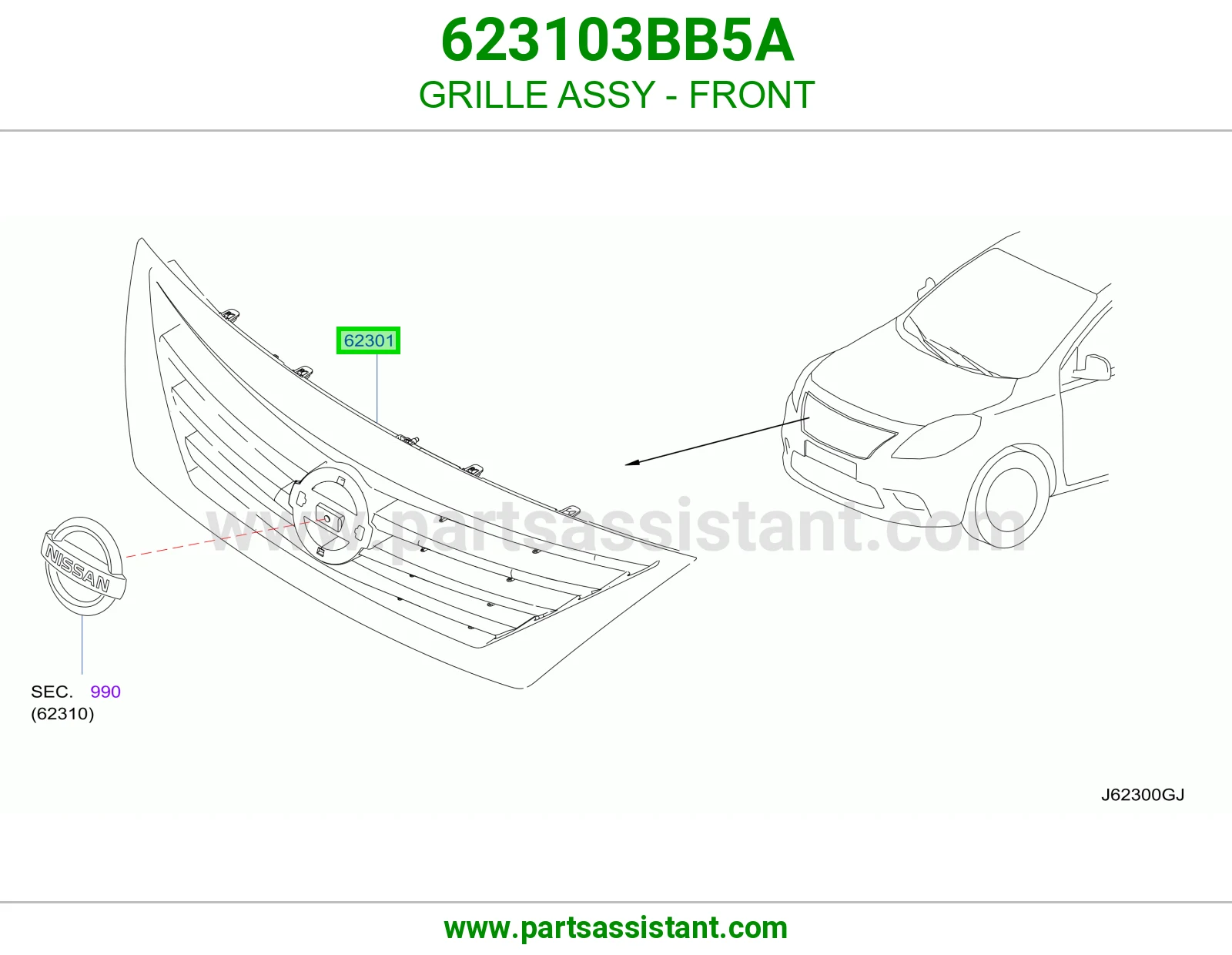 GRILLE ASSY - FRONT