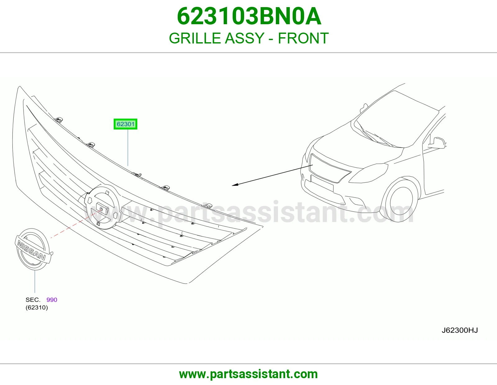 GRILLE ASSY - FRONT