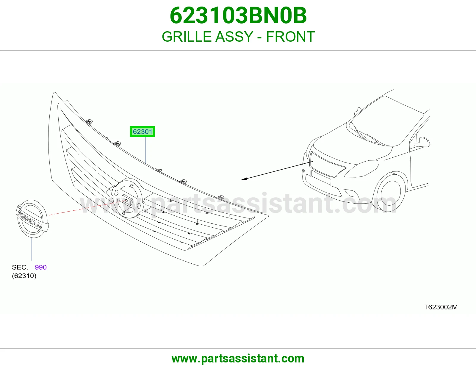 GRILLE ASSY - FRONT