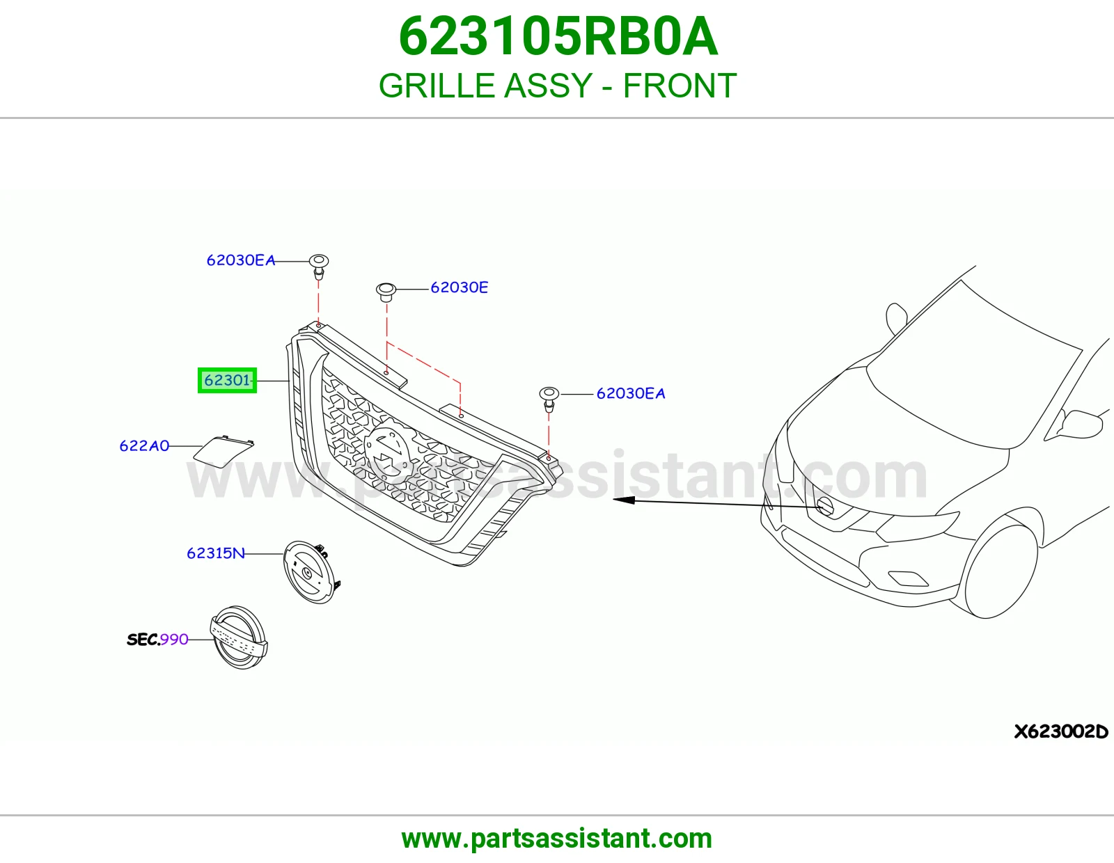 GRILLE ASSY - FRONT