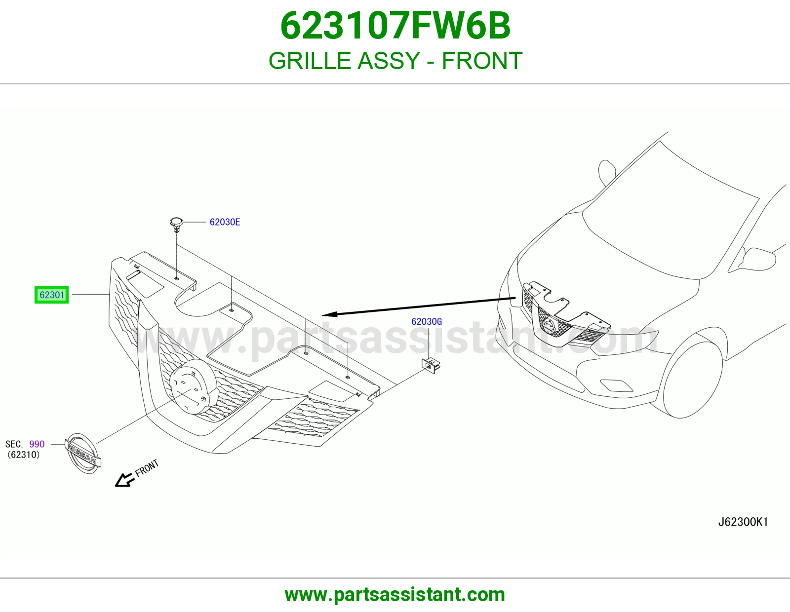 GRILLE ASSY - FRONT