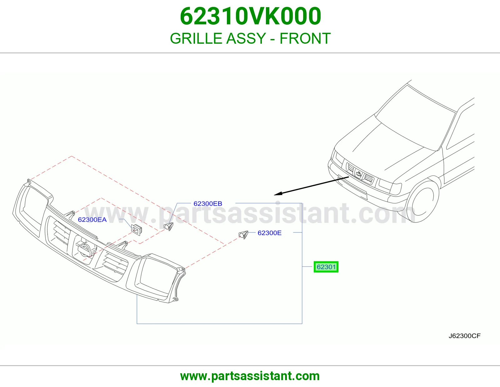 GRILLE ASSY - FRONT