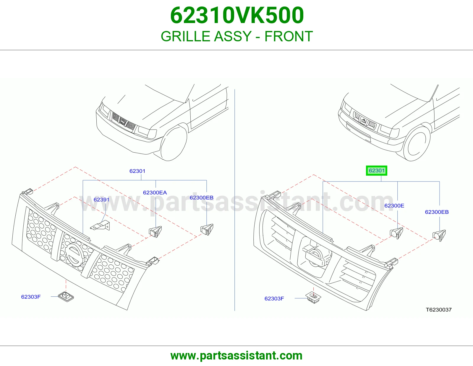 GRILLE ASSY - FRONT