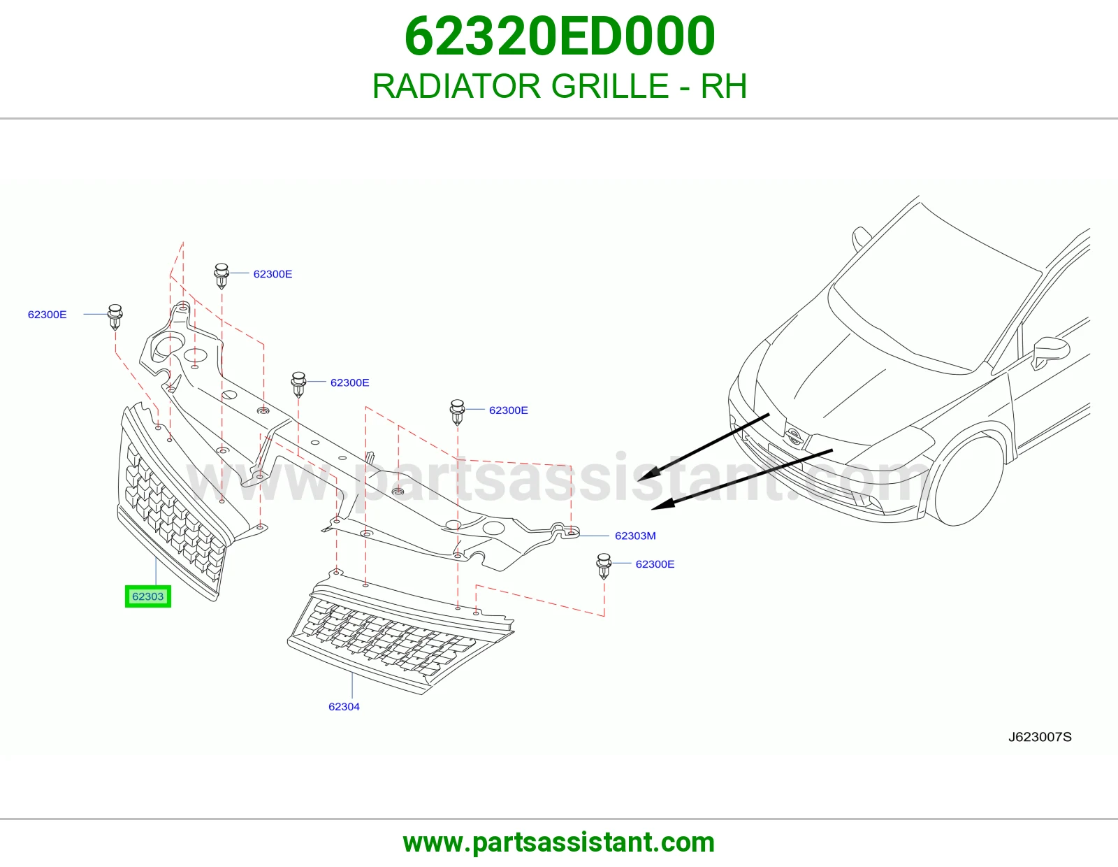 RADIATOR GRILLE - RH