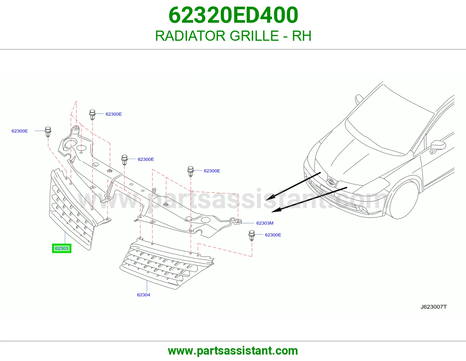 RADIATOR GRILLE - RH