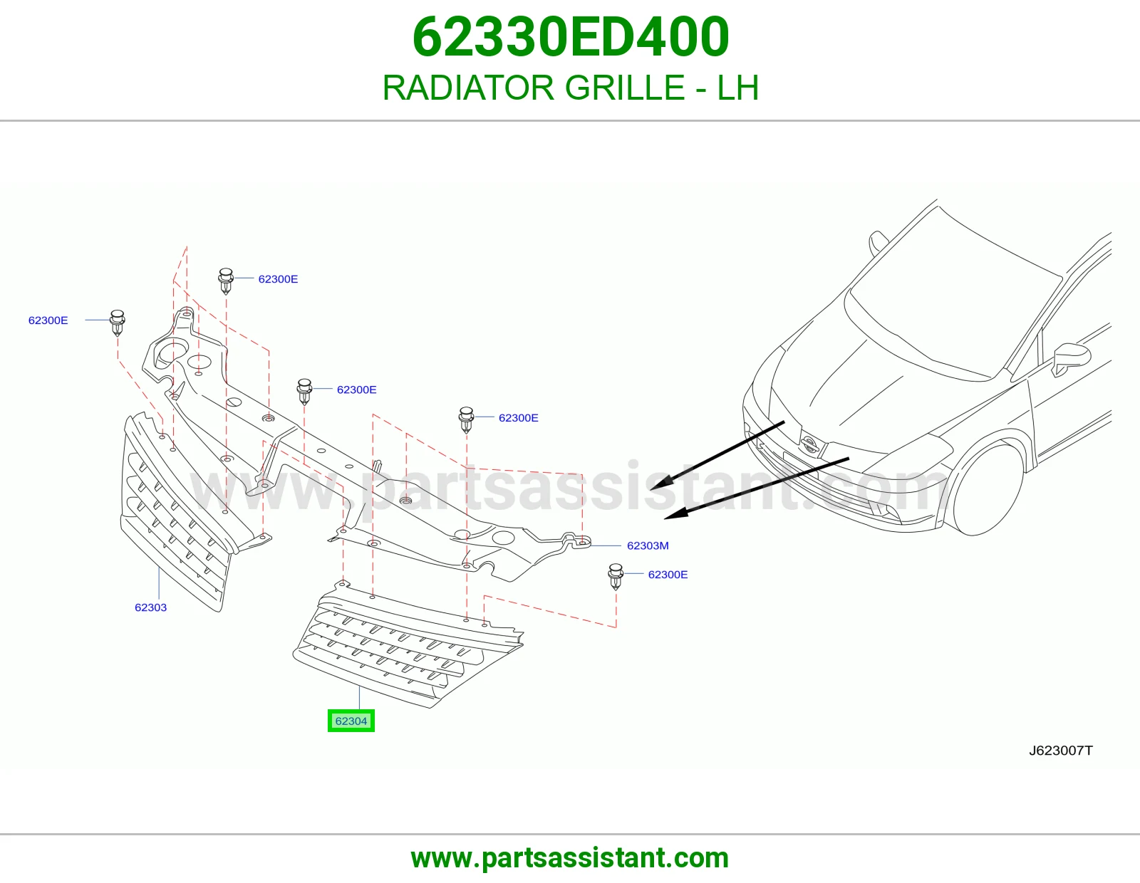 RADIATOR GRILLE - LH