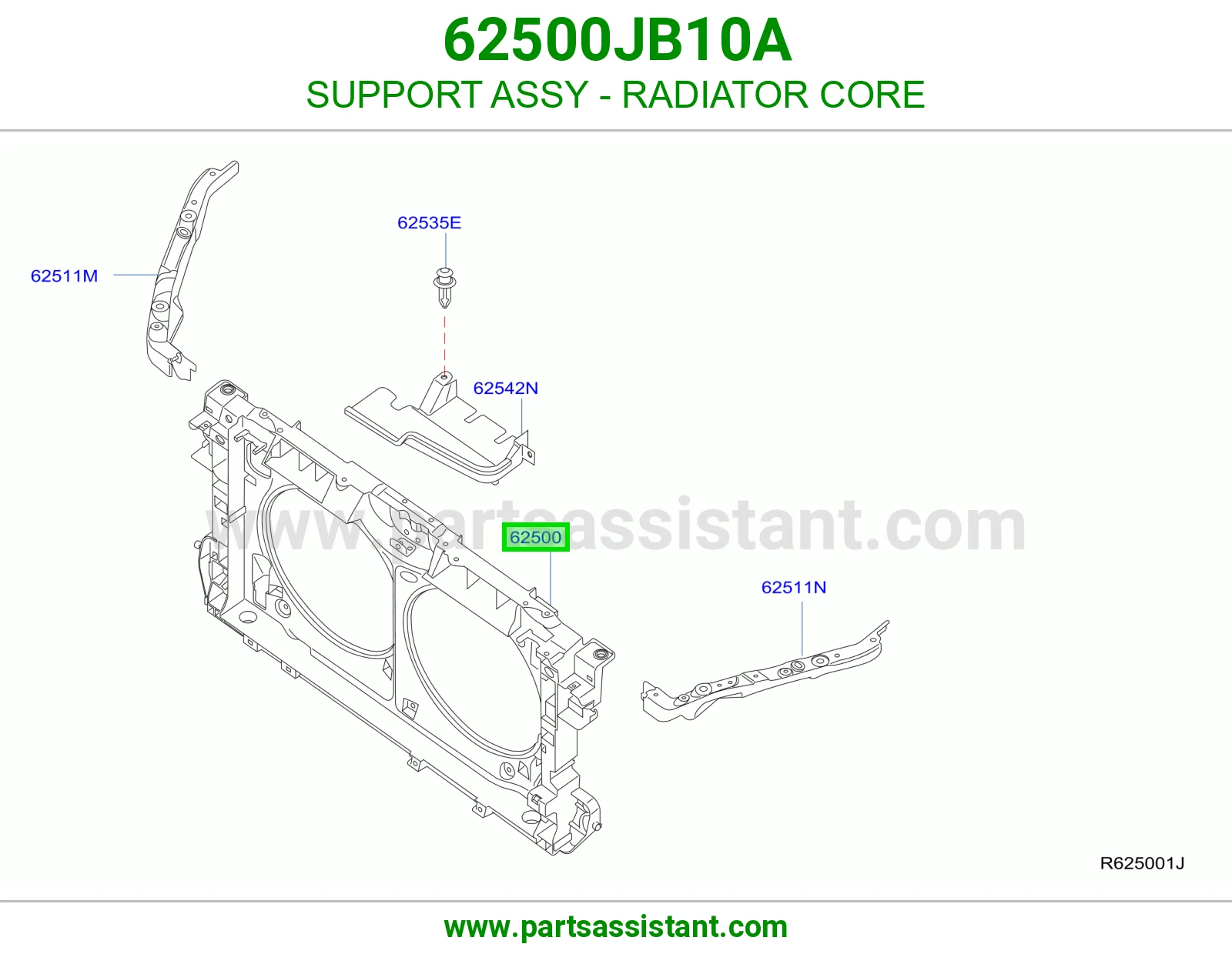 SUPPORT ASSY - RADIATOR CORE