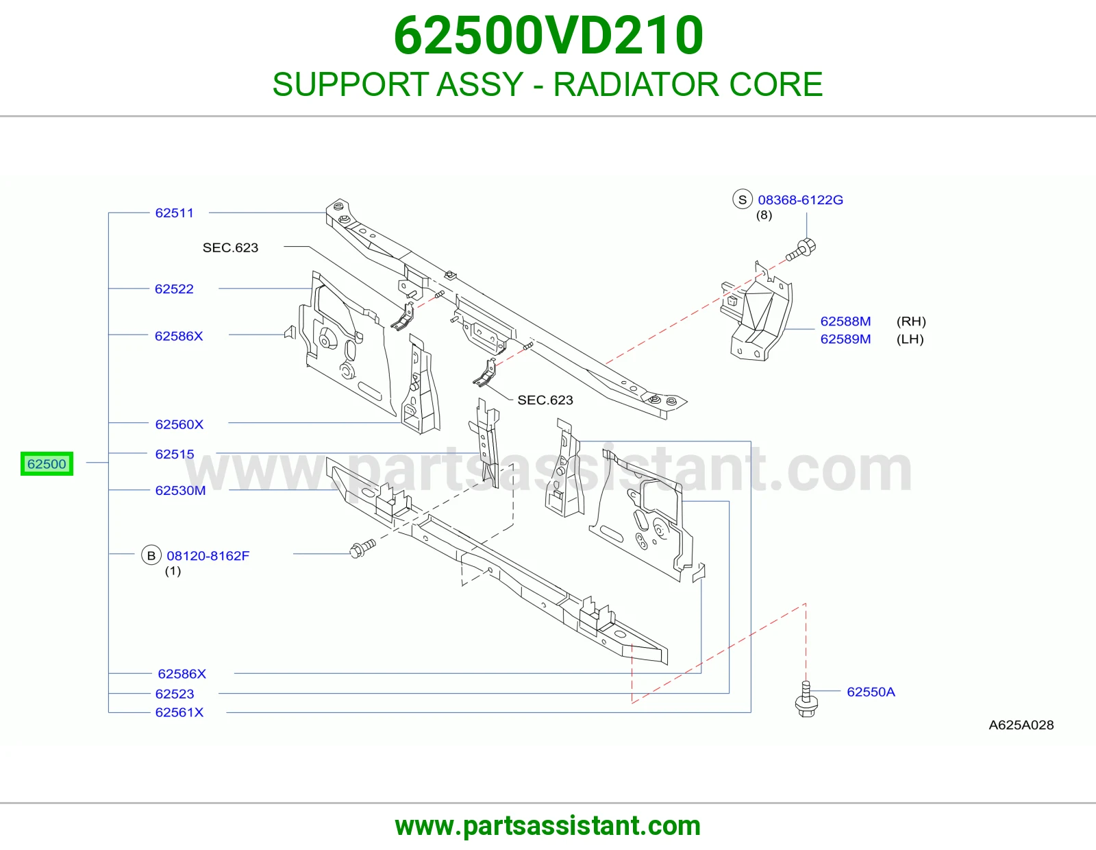 SUPPORT ASSY - RADIATOR CORE
