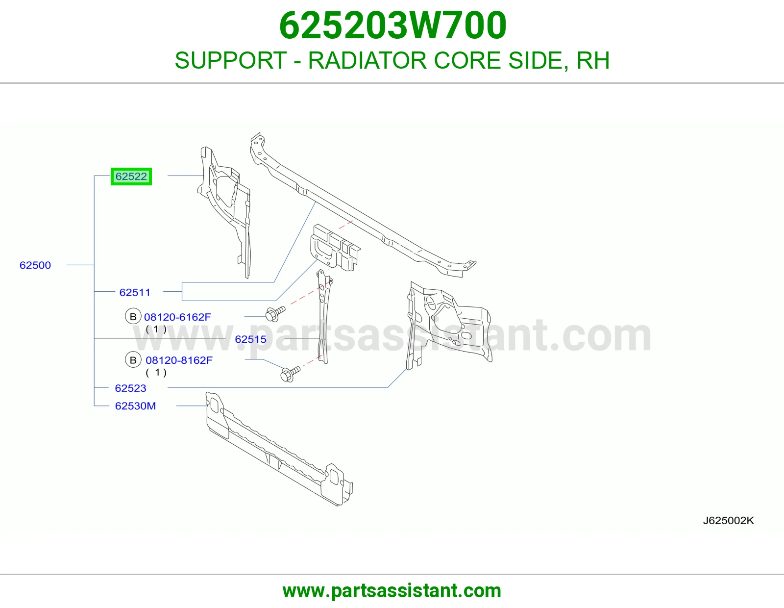 SUPPORT - RADIATOR CORE SIDE, RH