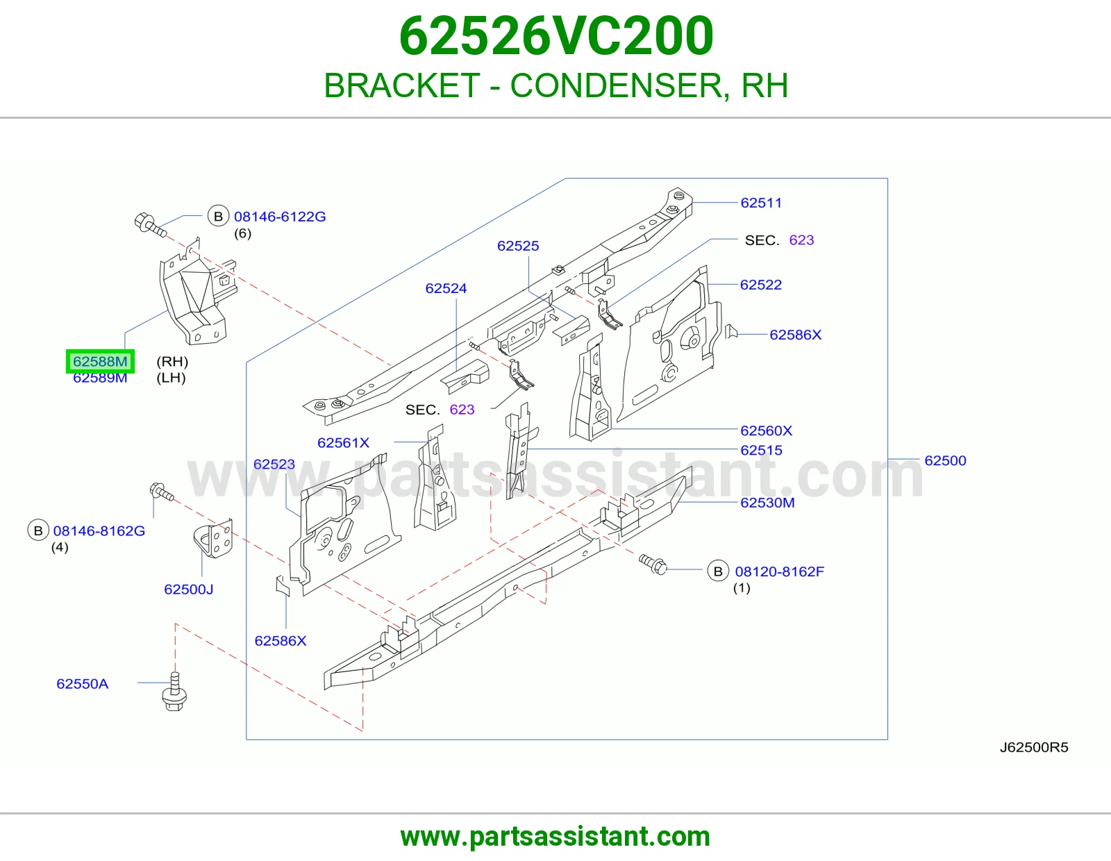 BRACKET - CONDENSER, RH
