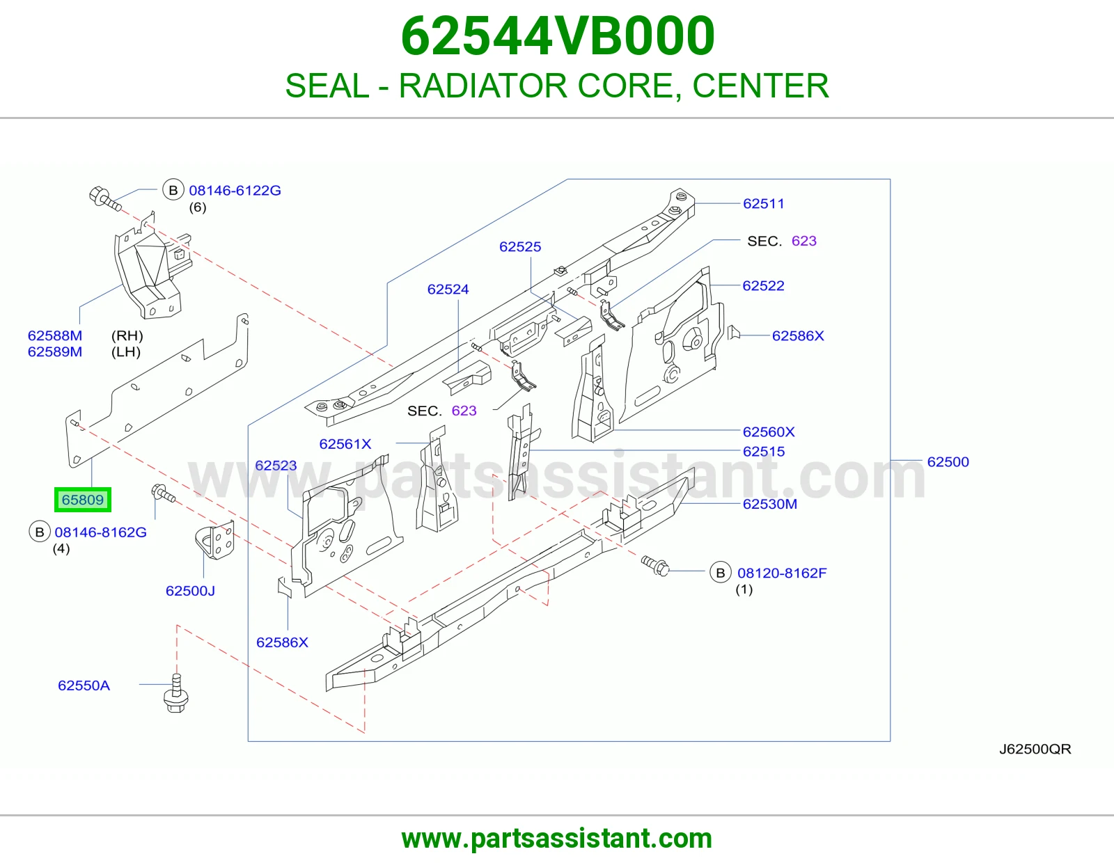 SEAL - RADIATOR CORE, CENTER