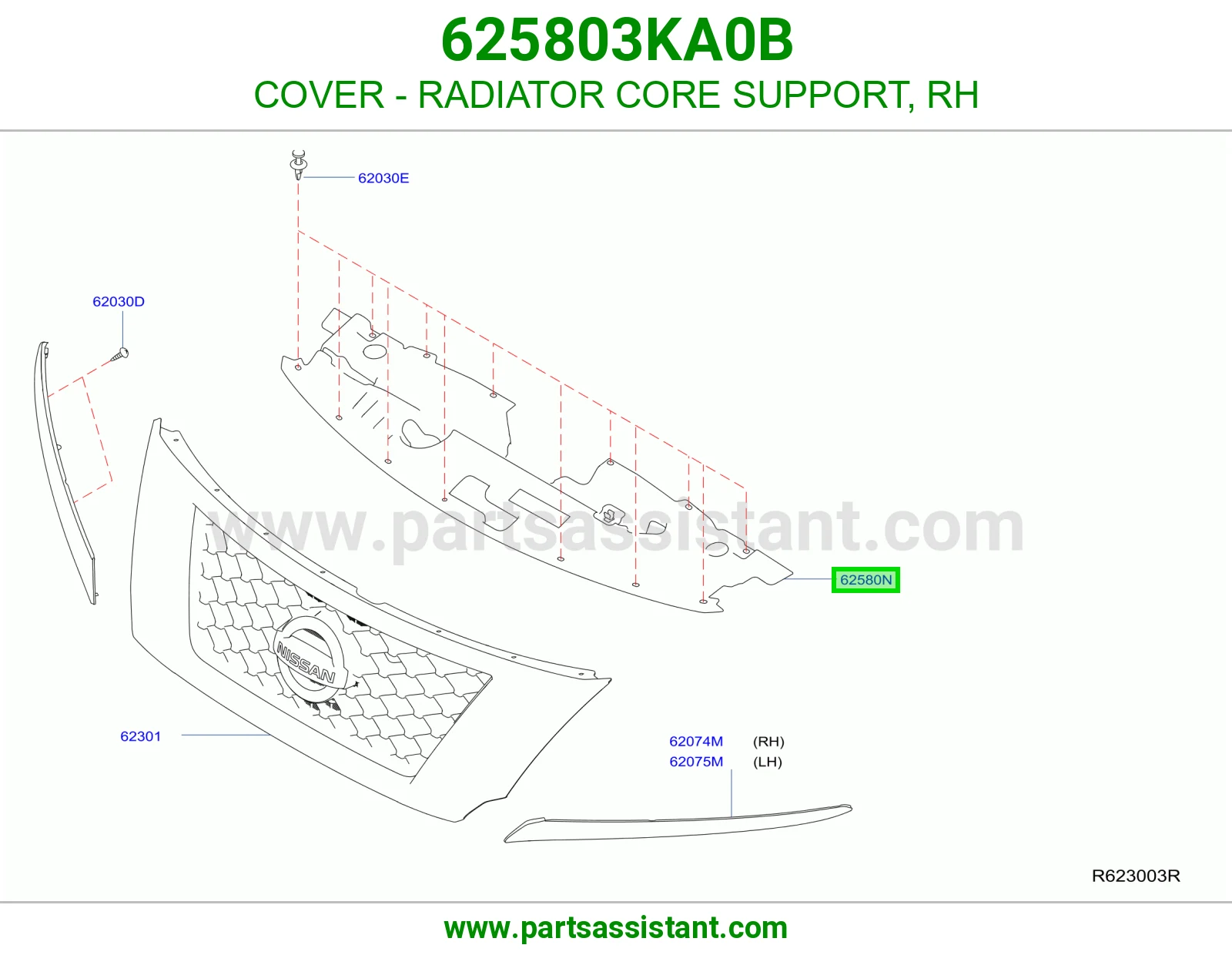 COVER - RADIATOR CORE SUPPORT, RH