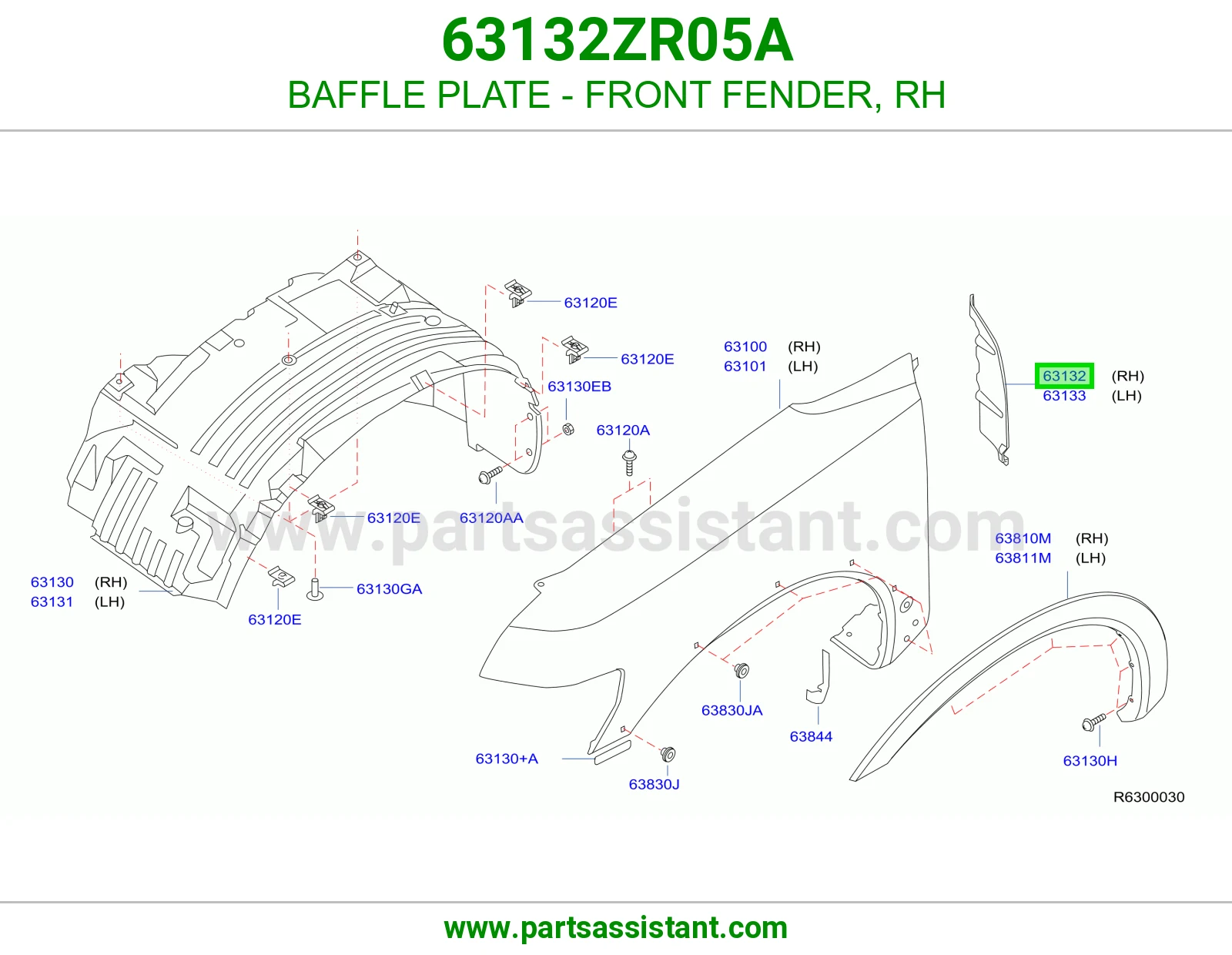 BAFFLE PLATE - FRONT FENDER, RH