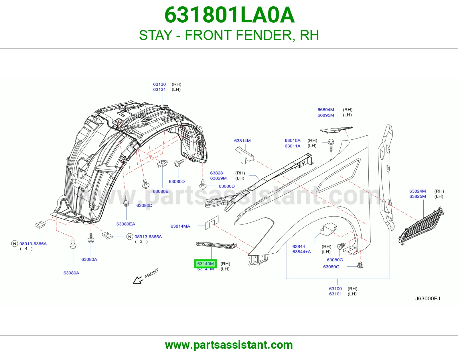 STAY - FRONT FENDER, RH