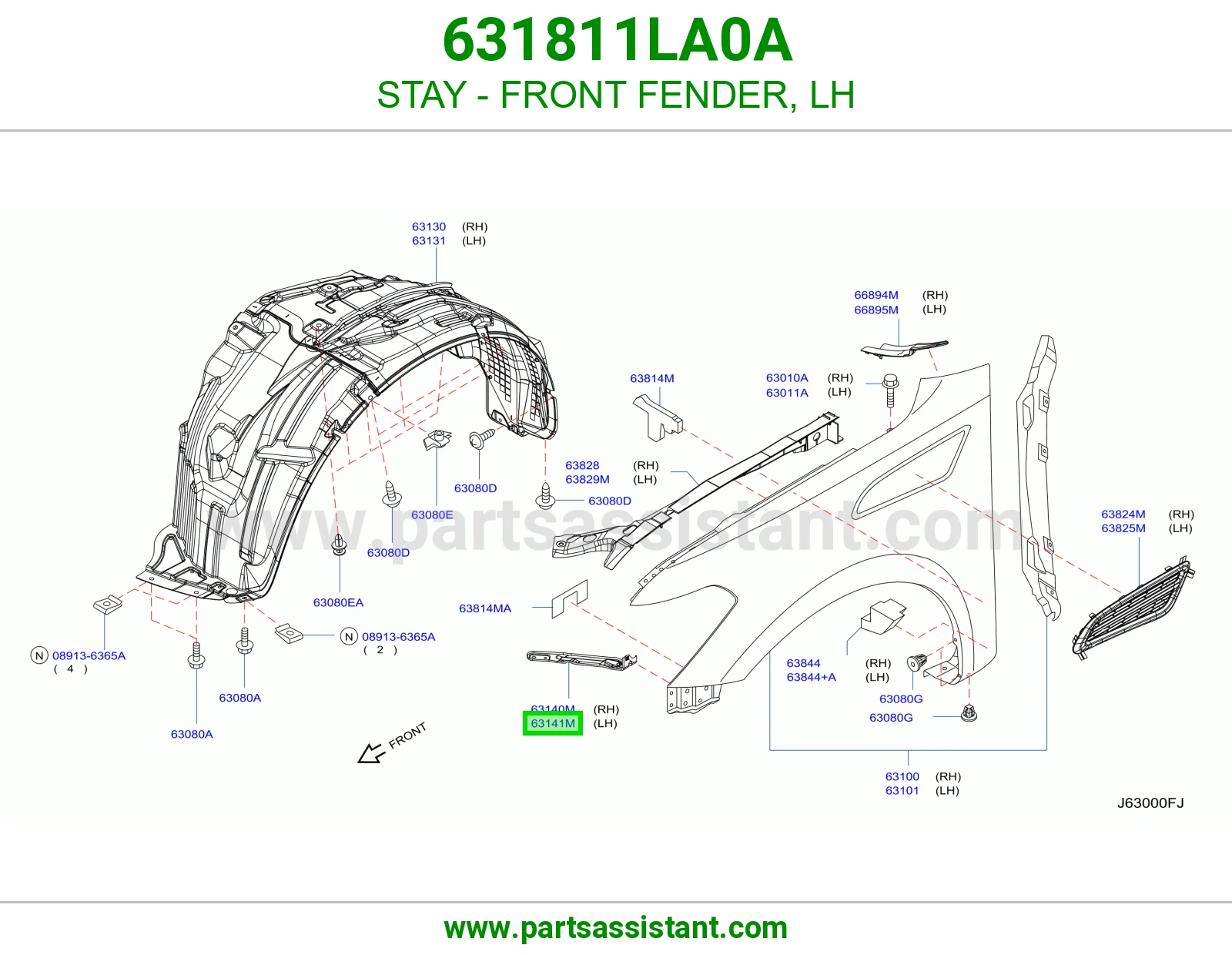STAY - FRONT FENDER, LH