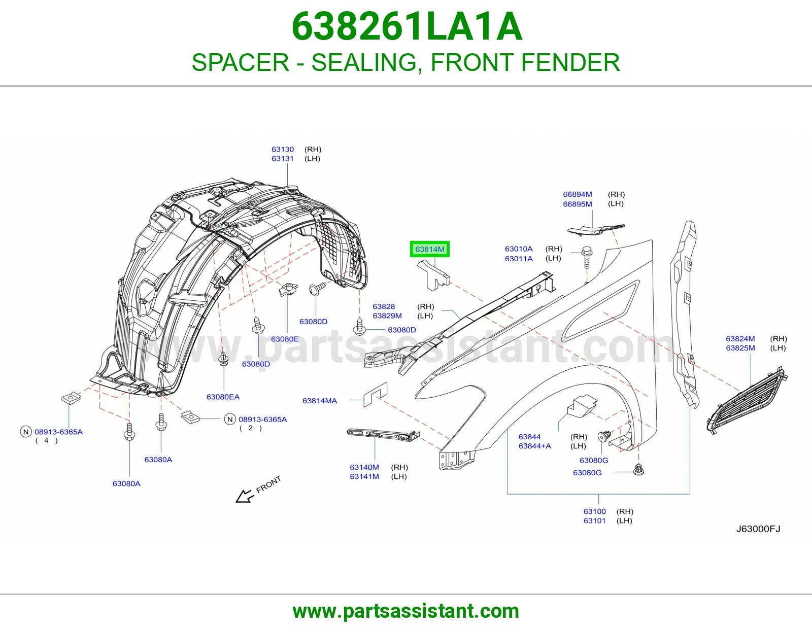 SPACER - SEALING, FRONT FENDER