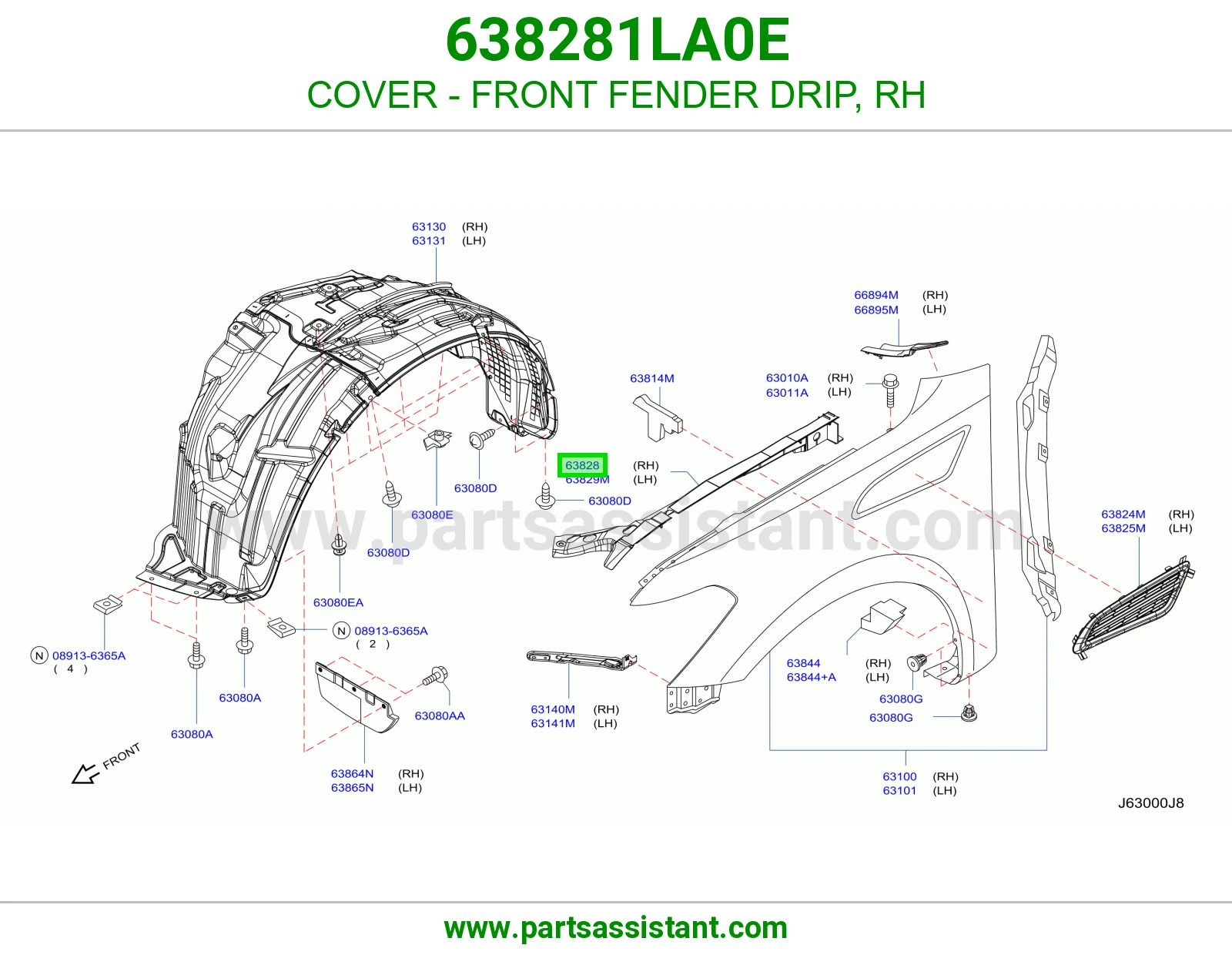 COVER - FRONT FENDER DRIP, RH