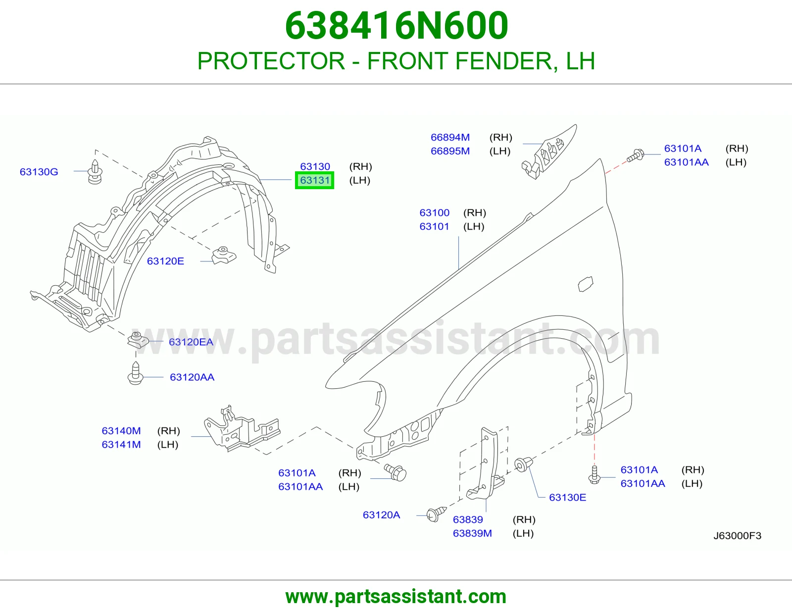 PROTECTOR - FRONT FENDER, LH