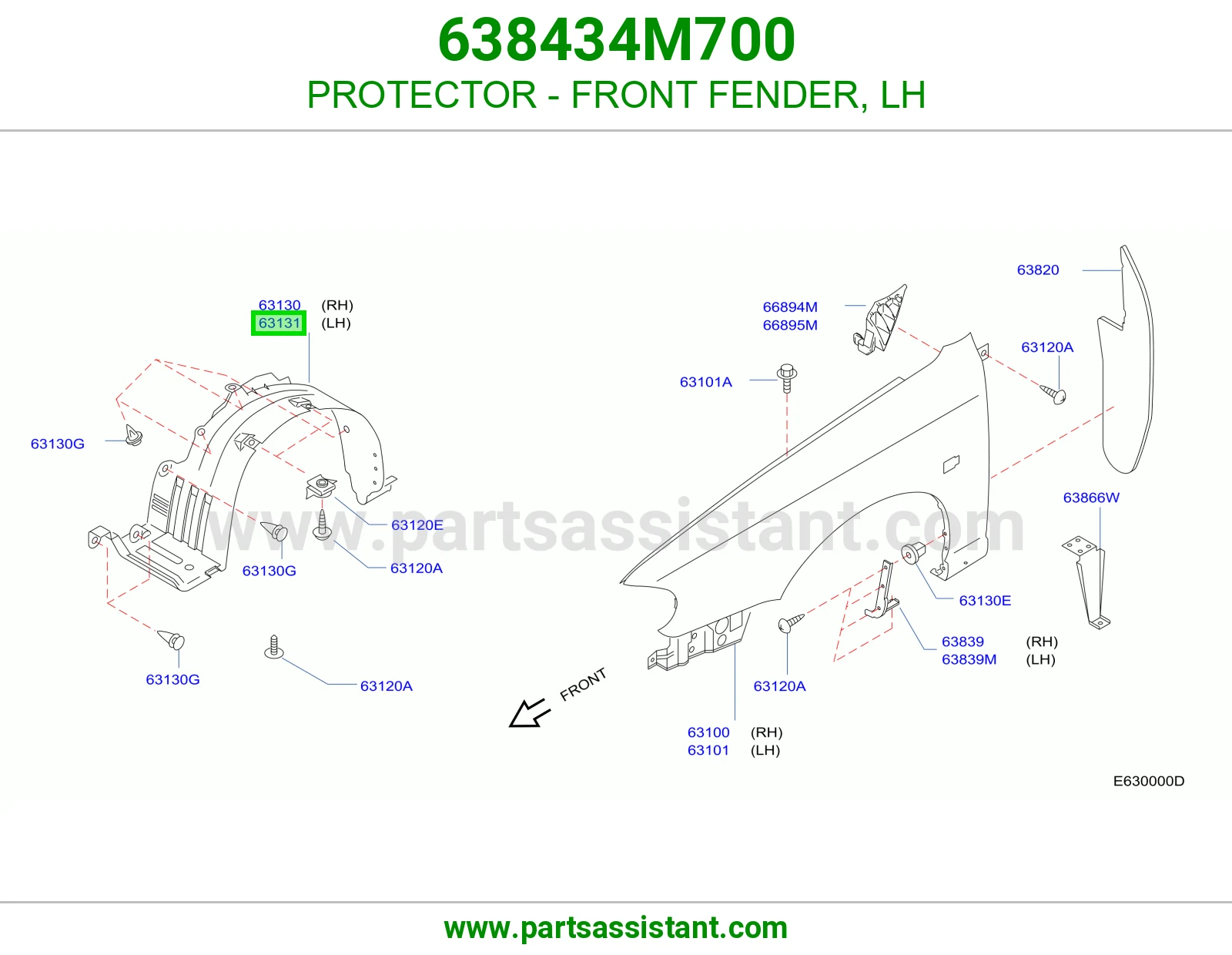 PROTECTOR - FRONT FENDER, LH