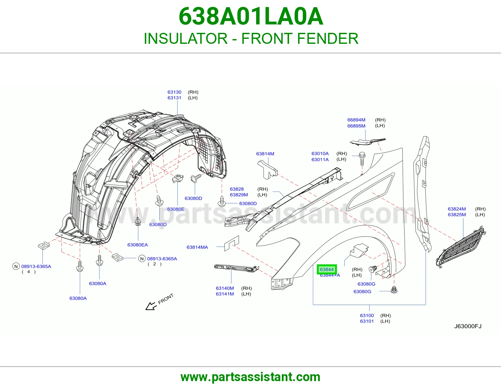 INSULATOR - FRONT FENDER