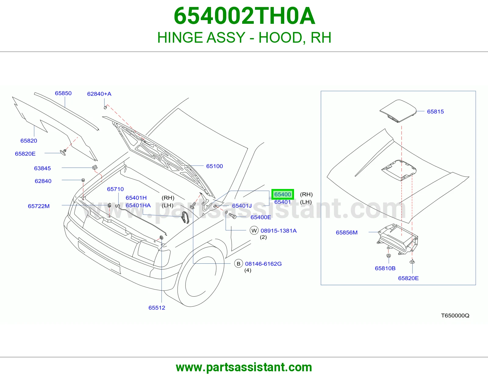 HINGE ASSY - HOOD, RH