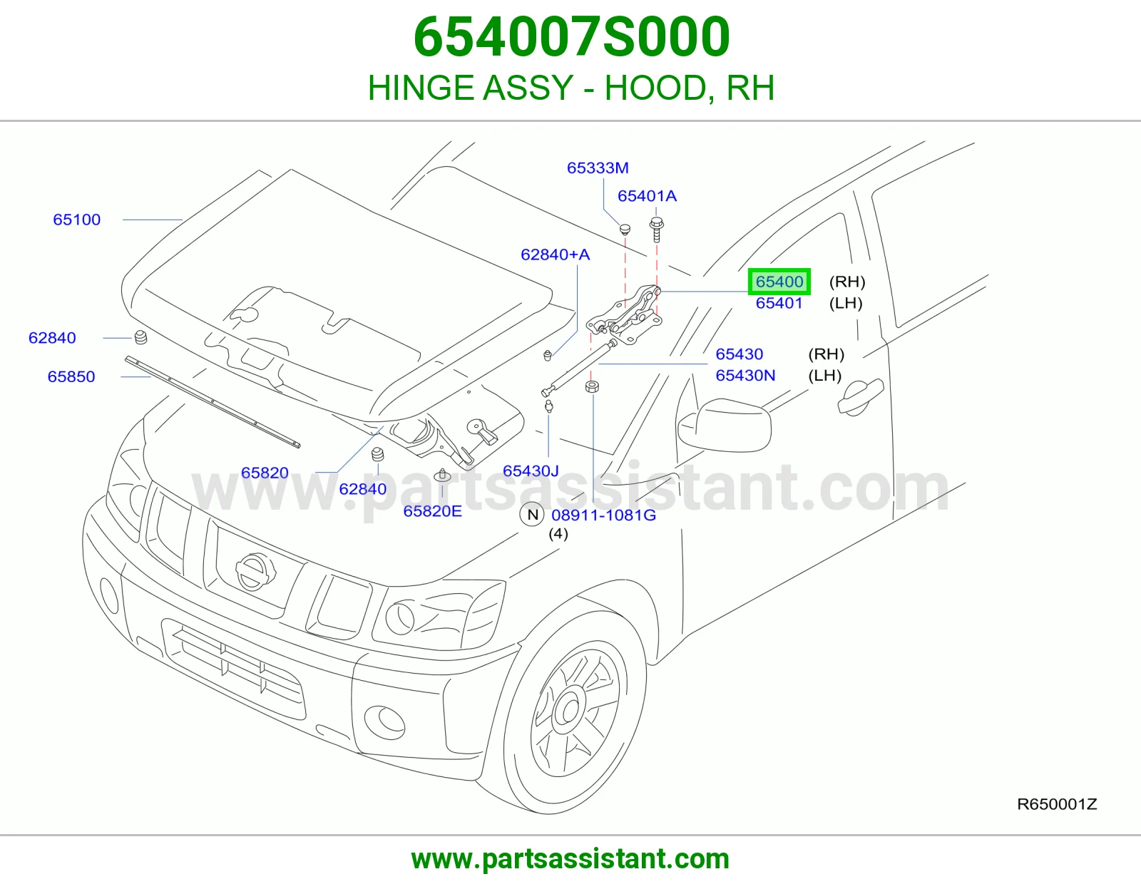 HINGE ASSY - HOOD, RH