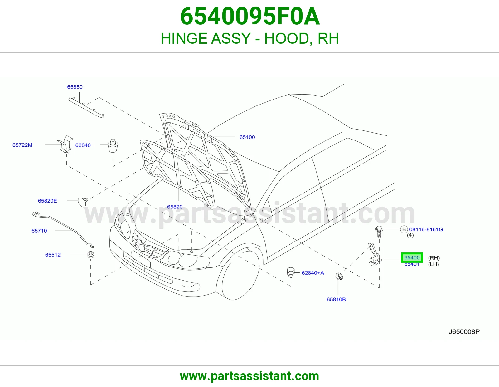 HINGE ASSY - HOOD, RH