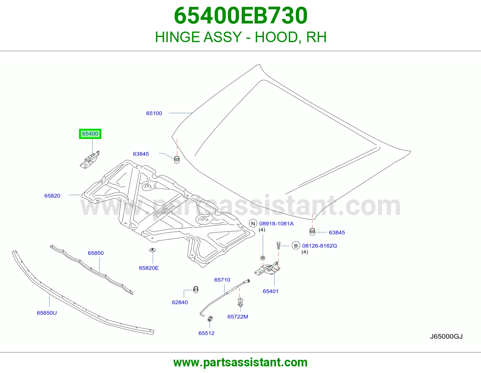 HINGE ASSY - HOOD, RH
