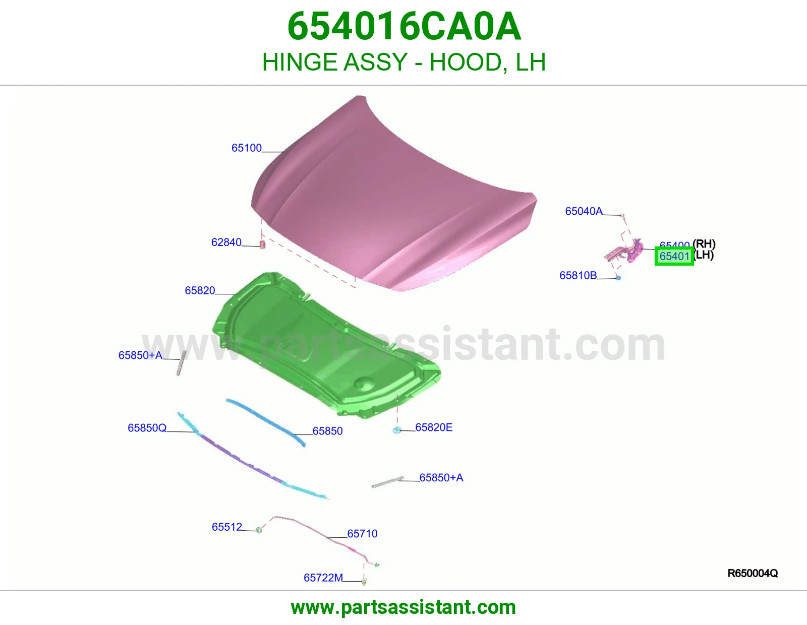 HINGE ASSY - HOOD, LH